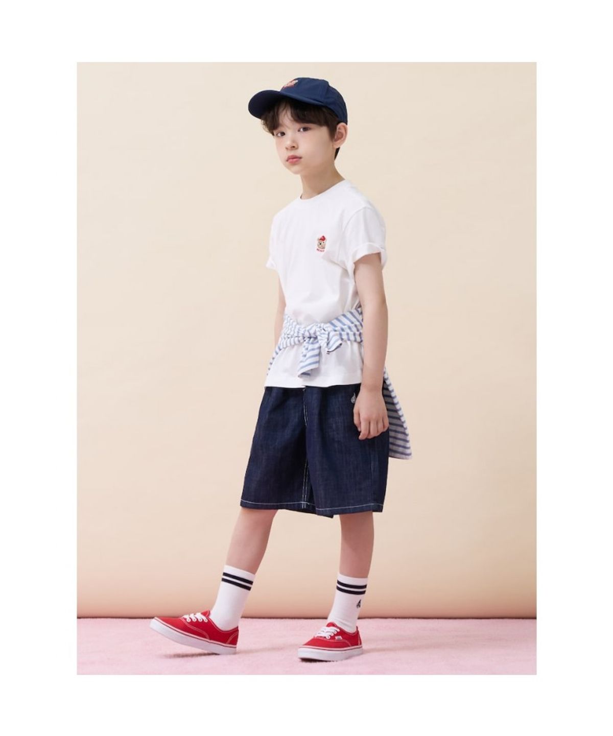 빈폴 키즈(BEANPOLE KIDS) [Essential] 달이 라운드 반소매 티셔츠 - 아이보리 (BI6242GE10)