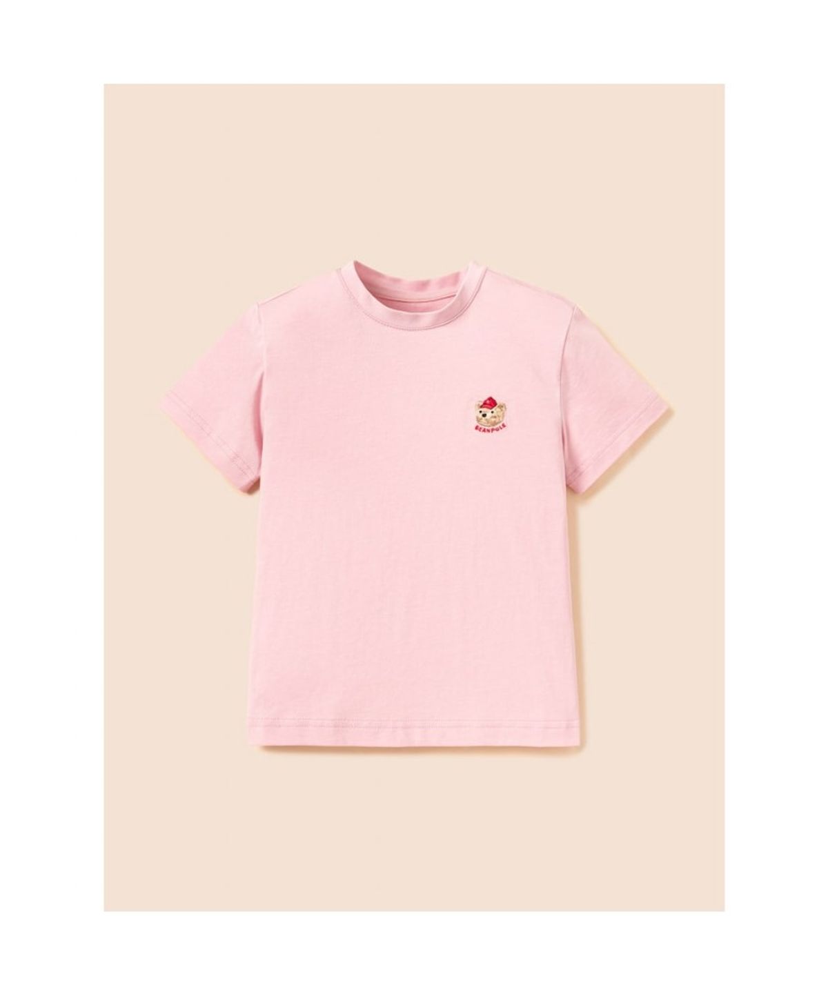 빈폴 키즈(BEANPOLE KIDS) [Essential] 달이 라운드 반소매 티셔츠 - 라이트 핑크 (BI6242GE1Y)