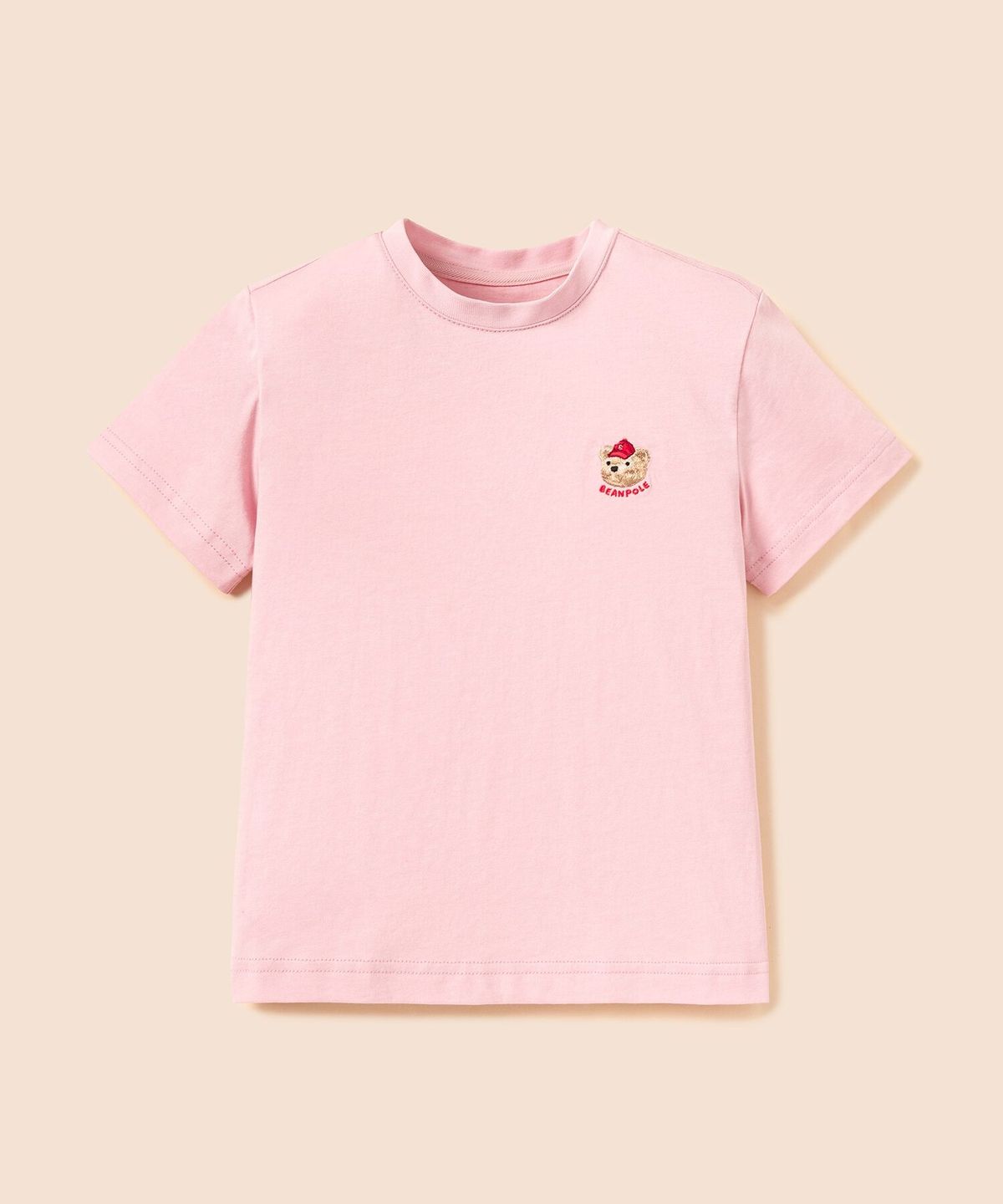 빈폴 키즈(BEANPOLE KIDS) [Essential] 달이 라운드 반소매 티셔츠 - 라이트 핑크 (BI6242GE1Y)