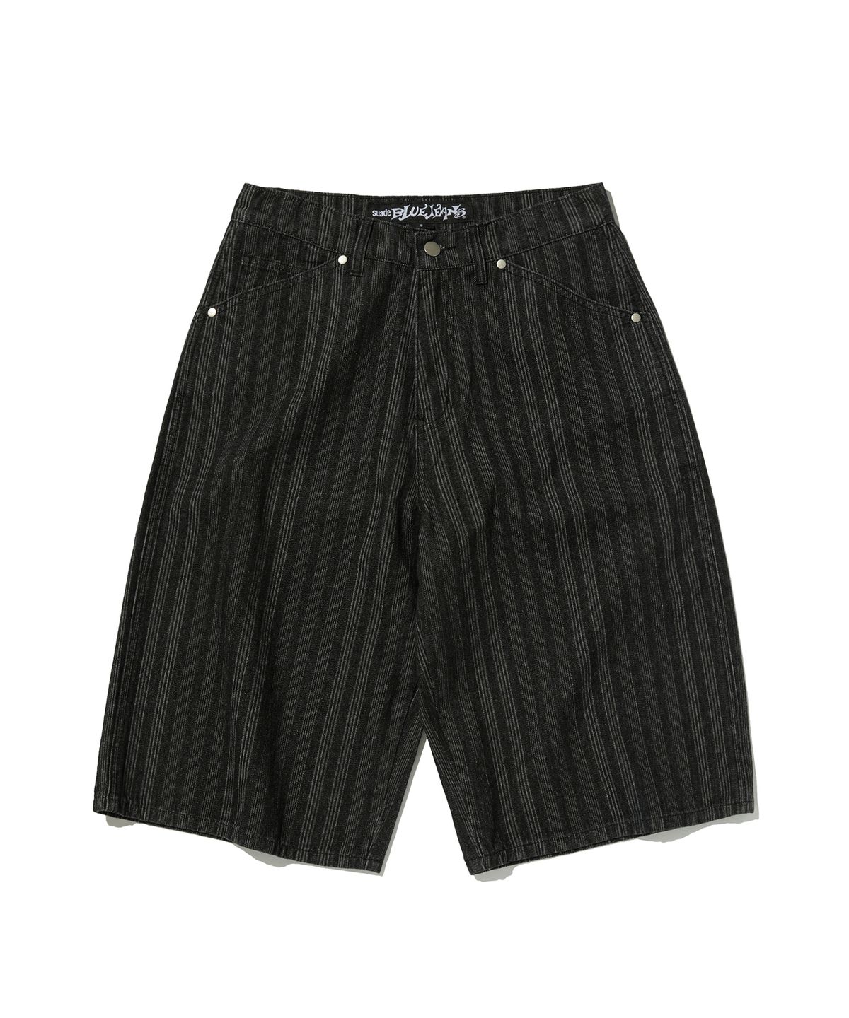 스웨이드(SUADE) STRIPE DENIM SHORTS [BLACK]