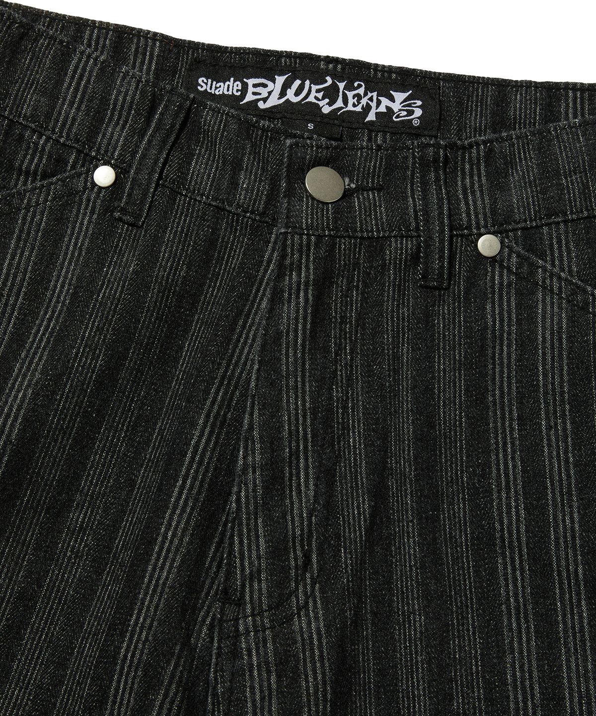 스웨이드(SUADE) STRIPE DENIM SHORTS [BLACK]