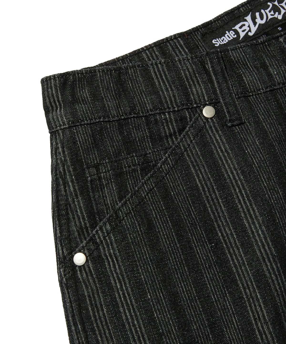 스웨이드(SUADE) STRIPE DENIM SHORTS [BLACK]
