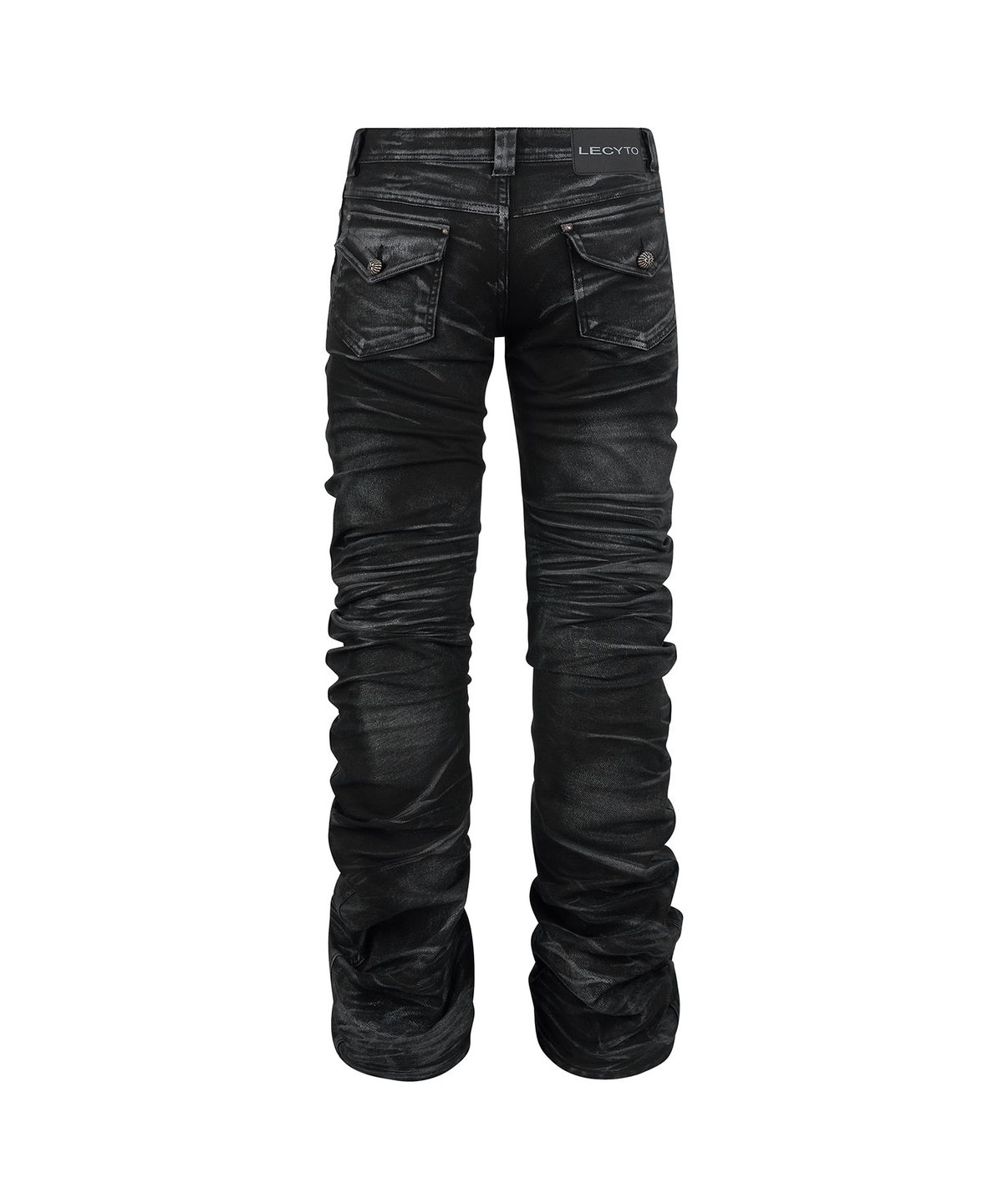레씨토(LECYTO) Shadow Washed Curved Denim Pants_[Black]