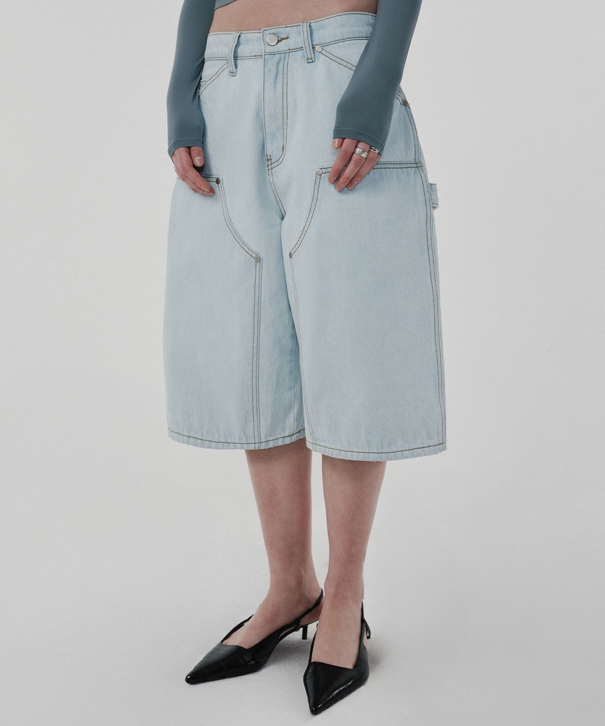 스웨이드(SUADE) CONTOUR DOUBLE KNEE SHORTS [LIGHT BLUE]