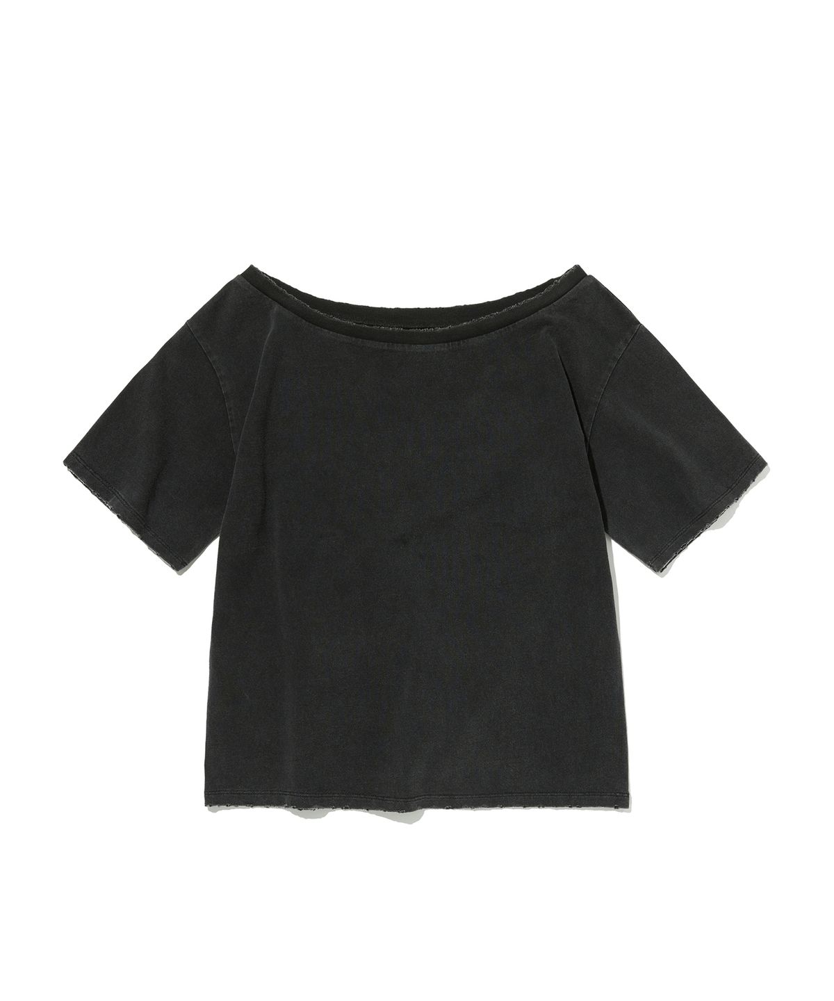 스웨이드(SUADE) SUNNY ONE SHOULDER TEE [WASHING BLACK]