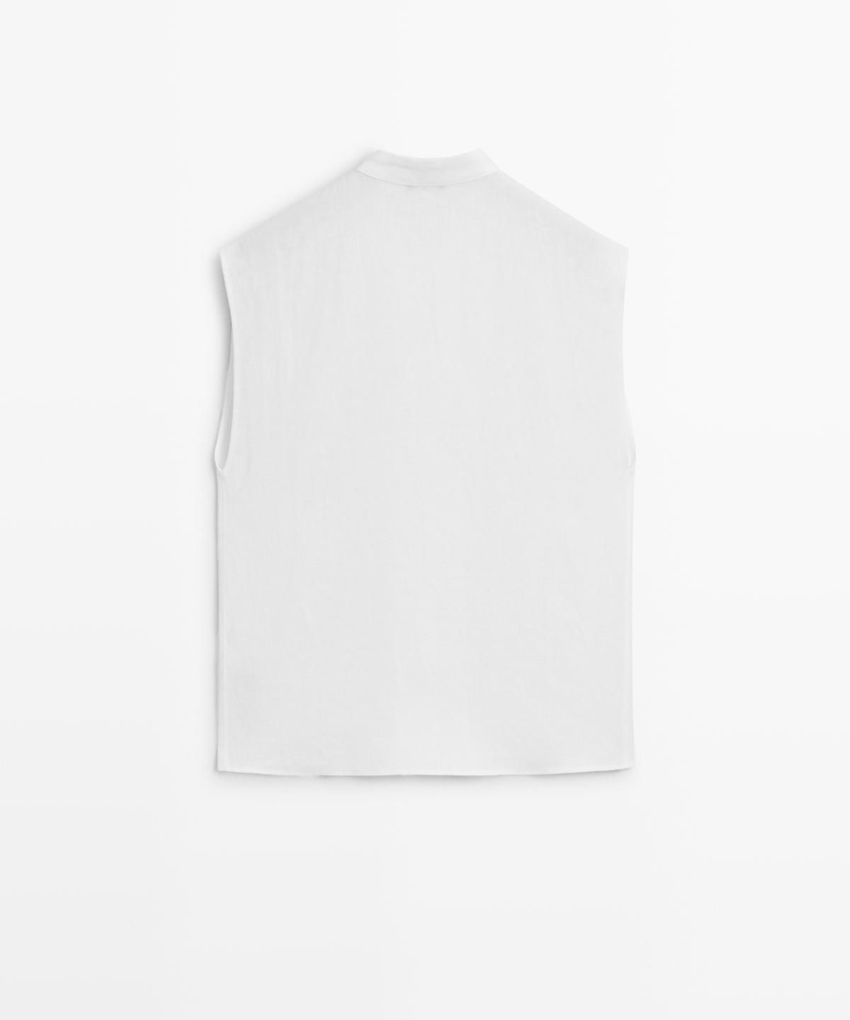 마시모두띠(MASSIMO DUTTI) 버튼 디테일 100% 린넨 플루이드 셔츠