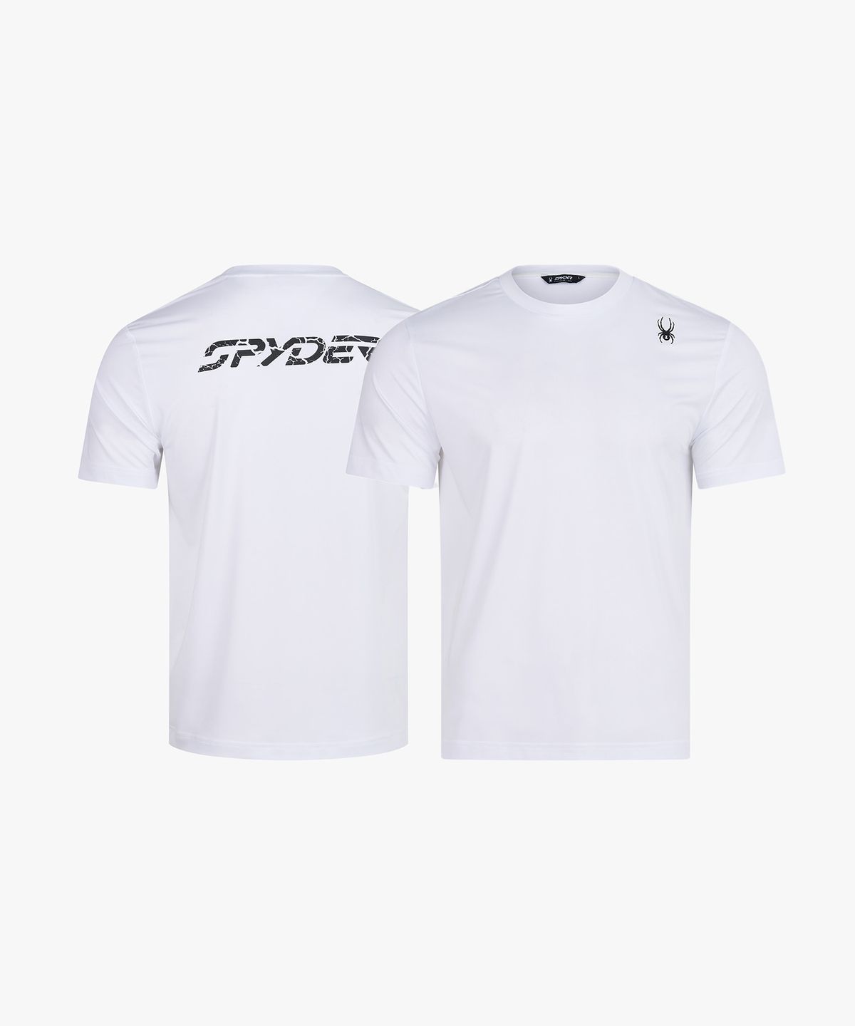 스파이더(SPYDER) 남성 프로웹 트레이닝 크랙 로고 반팔 티셔츠 SPLMCNRS001MWHT