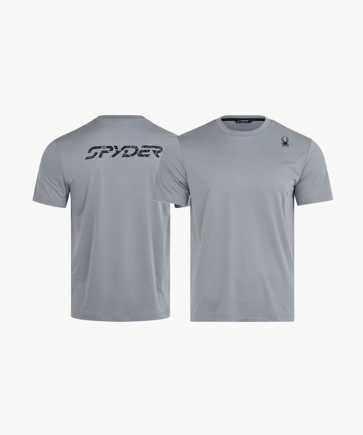 스파이더(SPYDER) 남성 프로웹 트레이닝 크랙 로고 반팔 티셔츠 SPLMCNRS001MGRY