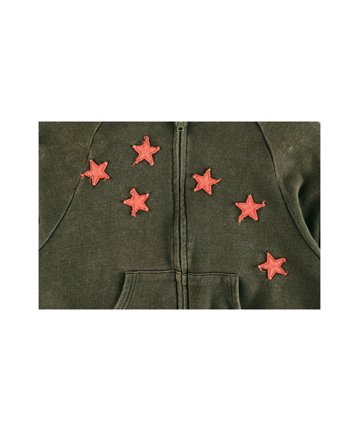 이알티알(ERTR) Delphinus Applique Raglan Hoodie Zip Up Black