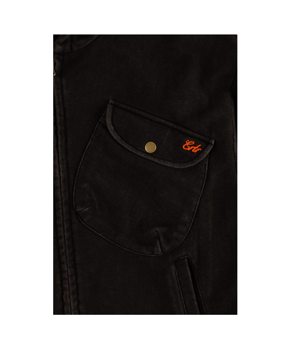 이알티알(ERTR) Chest Pocket Hoodie Zip Up Black