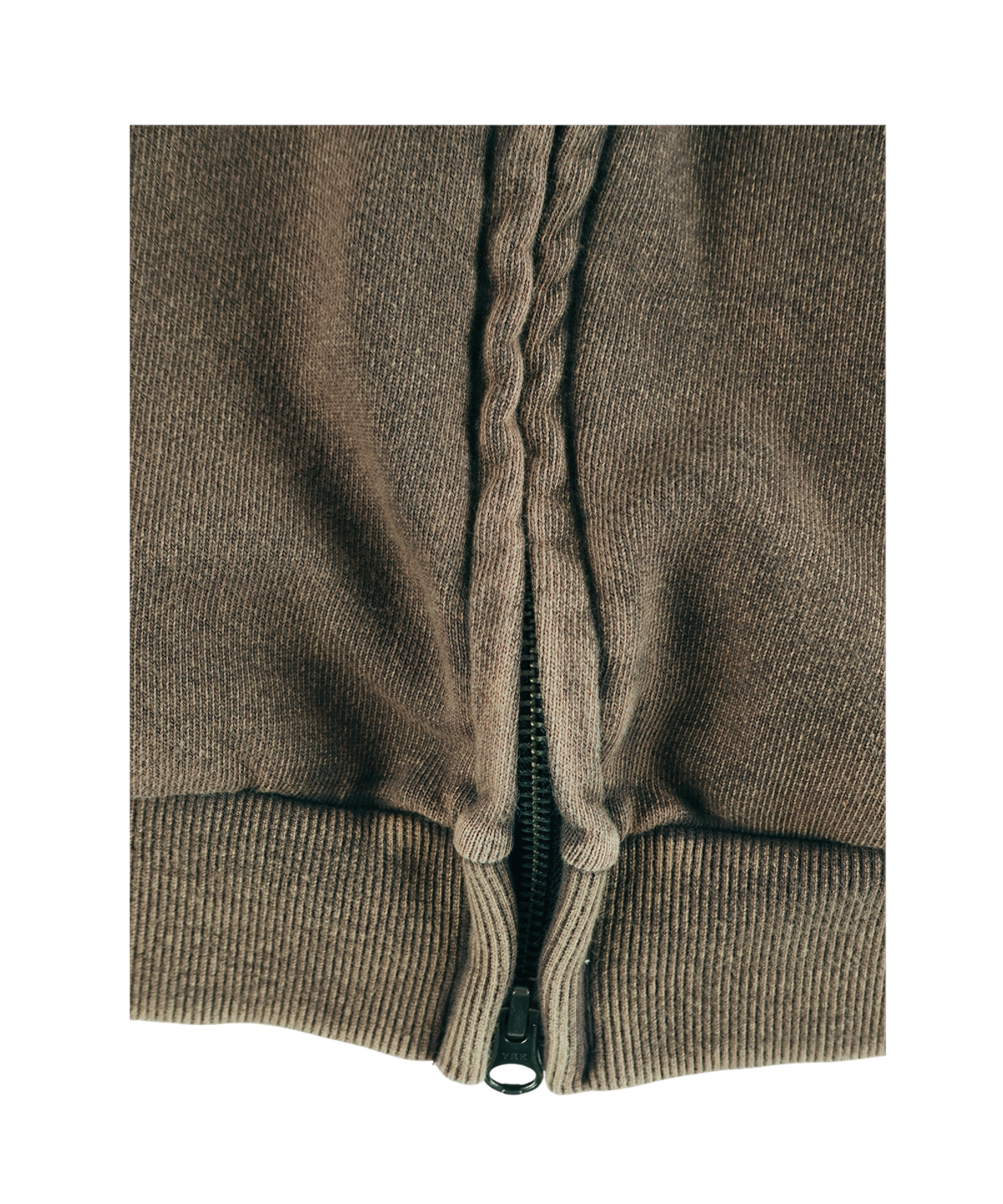 이알티알(ERTR) Chest Pocket Hoodie Zip Up Brown