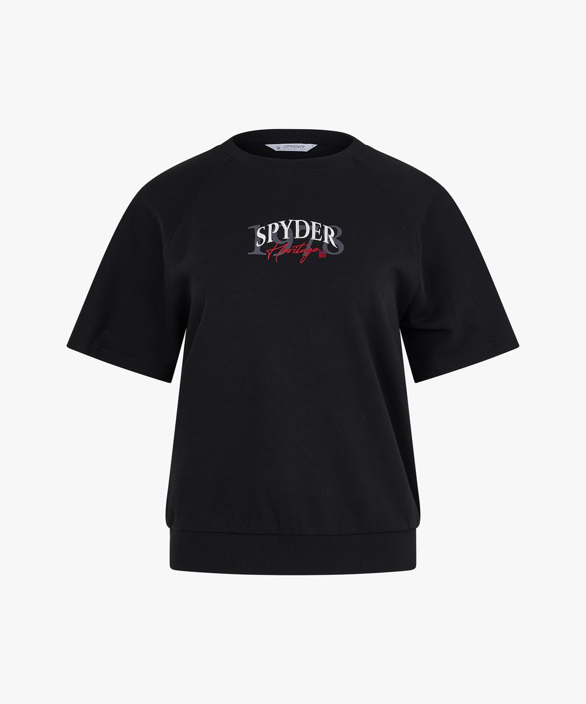 스파이더(SPYDER) 여성 헤리티지 반팔 맨투맨 티셔츠 SPLMCNRS352WBLK
