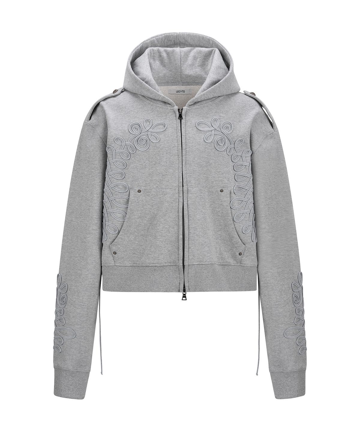 레씨토(LECYTO) Baroque Loop Zip-Up Hoodie_[Gray]