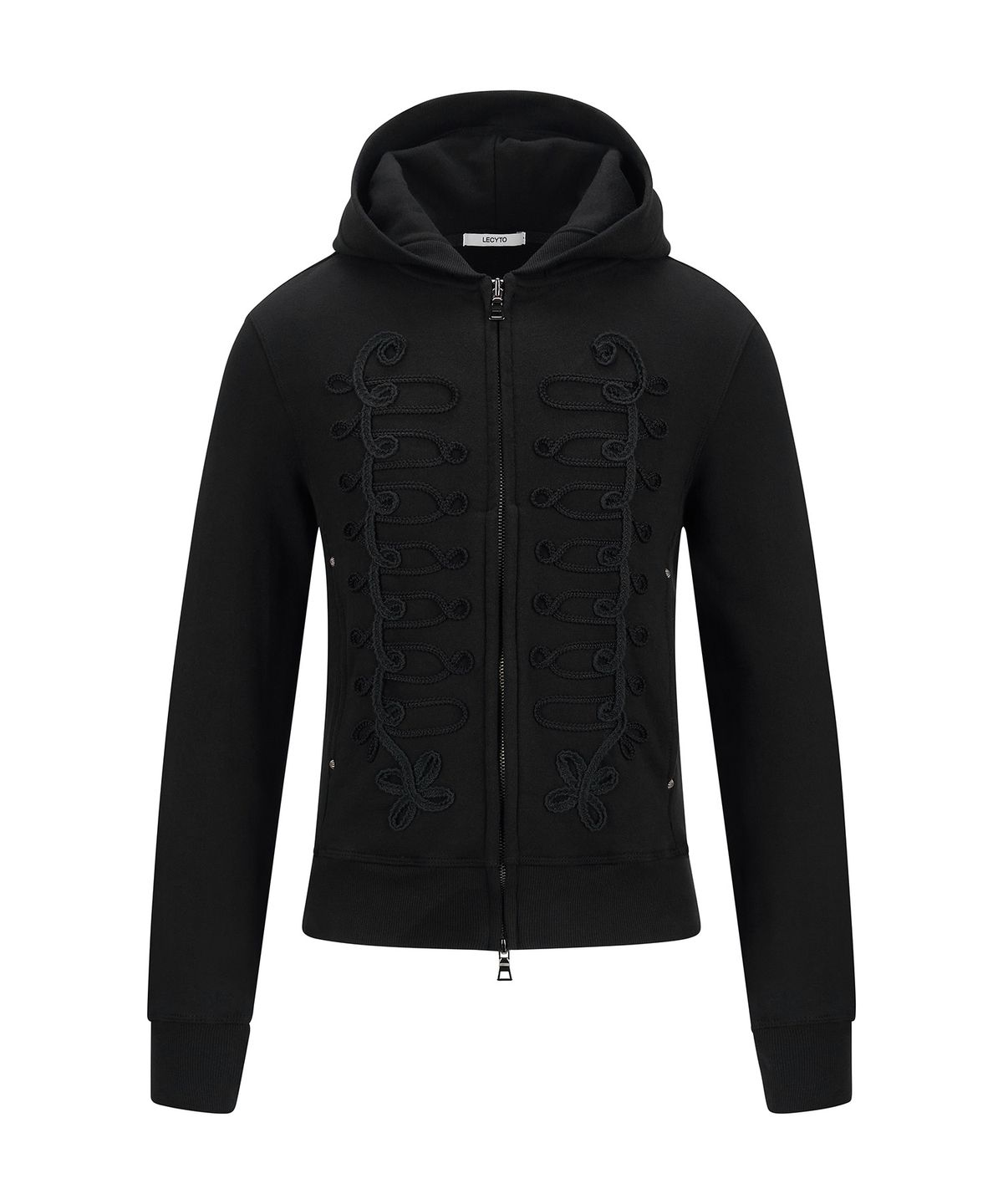 레씨토(LECYTO) Hussar Loop Zip-Up Hoodie_[Black]