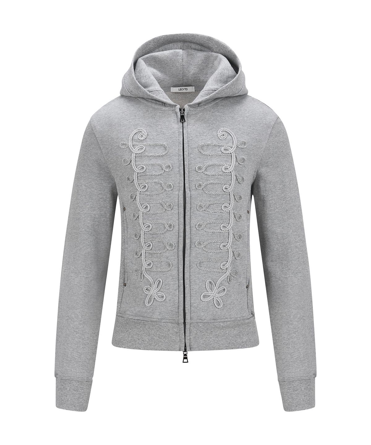 레씨토(LECYTO) Hussar Loop Zip-Up Hoodie_[Gray]