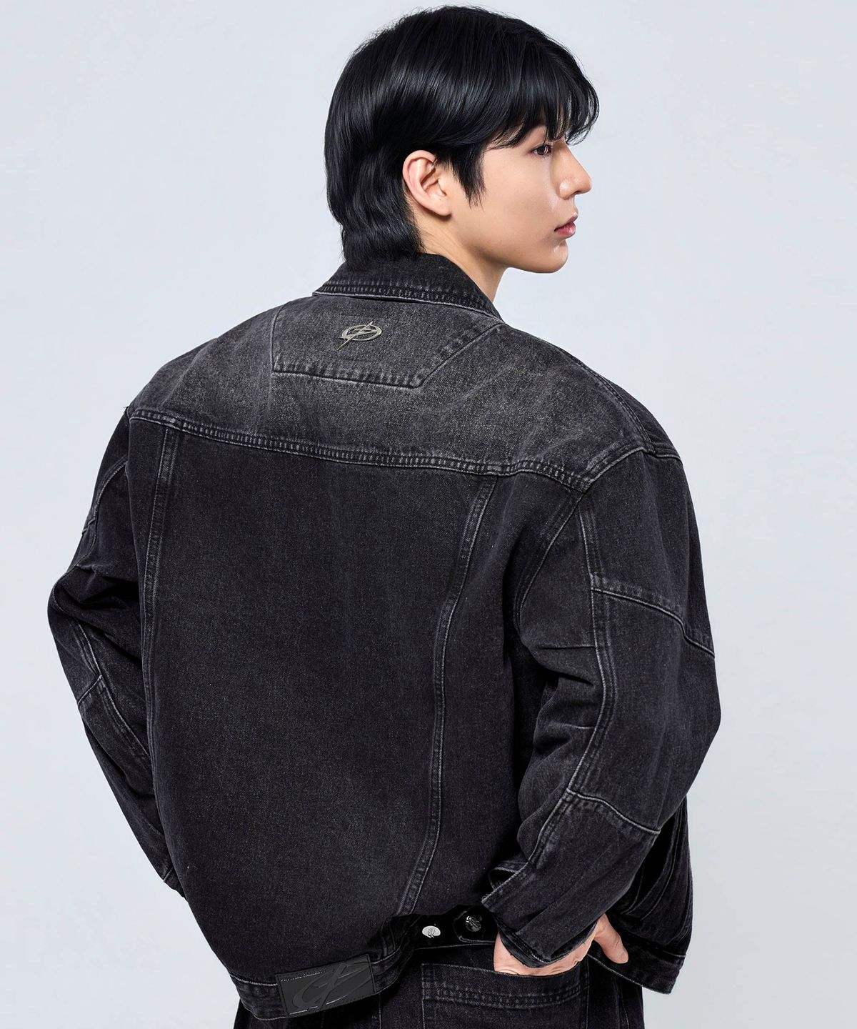 피지컬가먼츠(PHYSICAL GARMENTS) P2603 워시드블랙 오버핏 데님 자켓 [흑청]