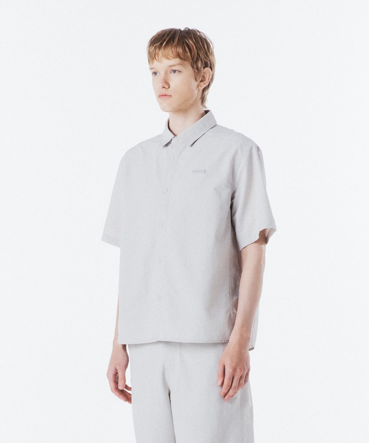 브롬톤 런던(BROMPTON LONDON) TASLAN HALF SLEEVE SHIRT - L/GREY (P262MSH182)