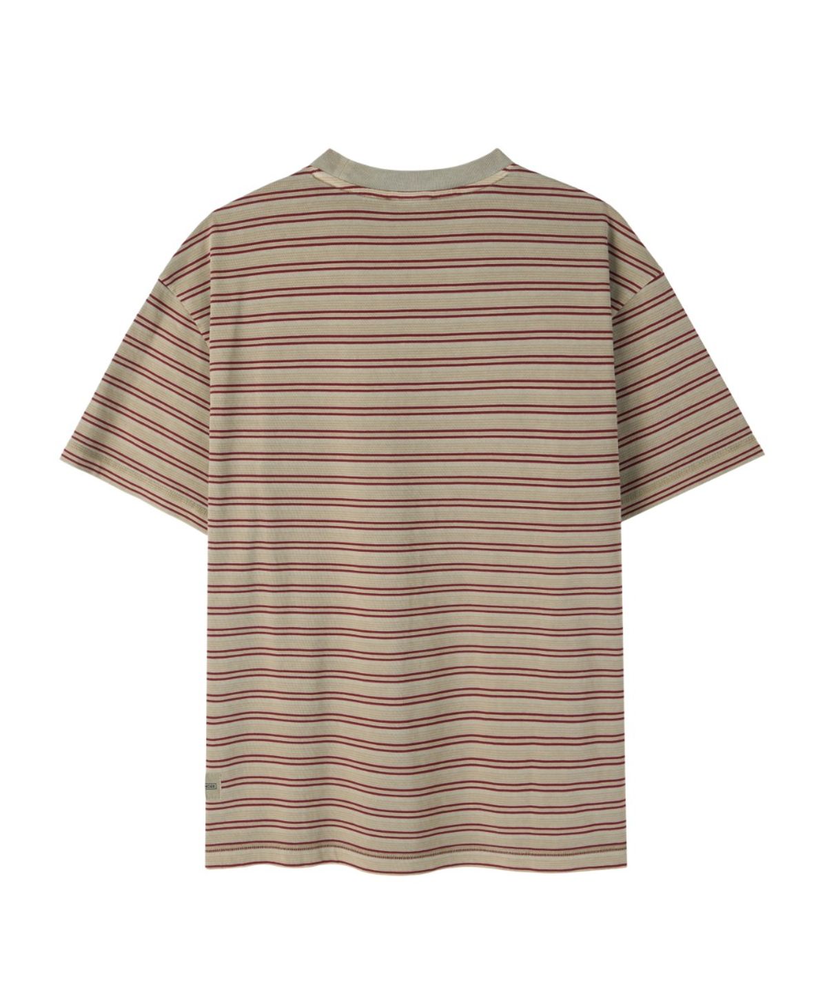 브롬톤 런던(BROMPTON LONDON) PIGMENT STRIPE HALF SLEEVE T-SHIRT - BURGUNDY (P262UTS138)