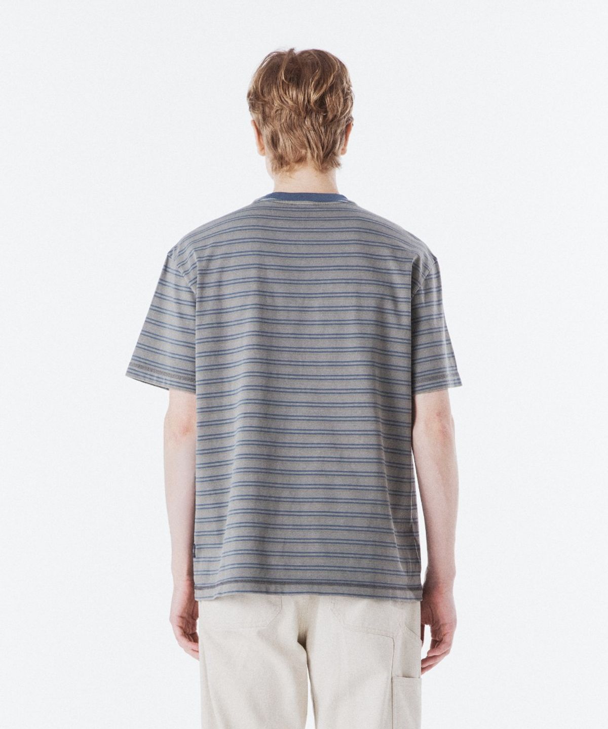 브롬톤 런던(BROMPTON LONDON) PIGMENT STRIPE HALF SLEEVE T-SHIRT - GREEN (P262UTS138)