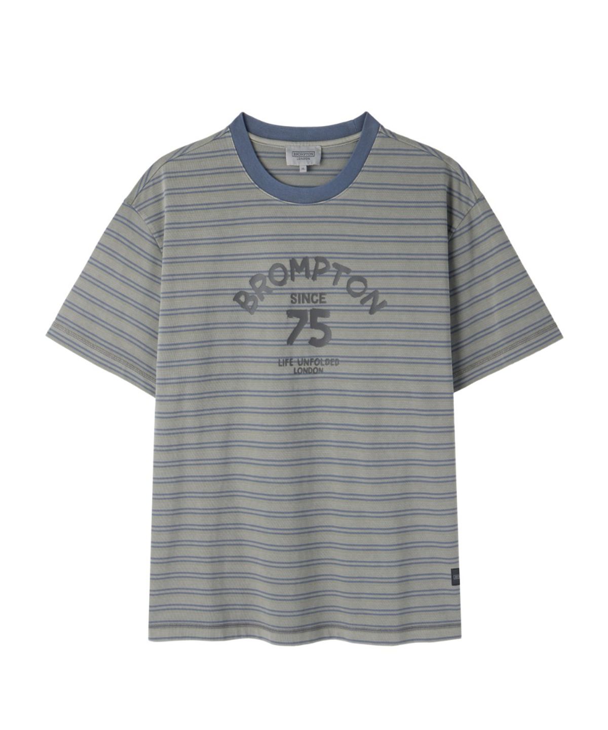 브롬톤 런던(BROMPTON LONDON) PIGMENT STRIPE HALF SLEEVE T-SHIRT - GREEN (P262UTS138)