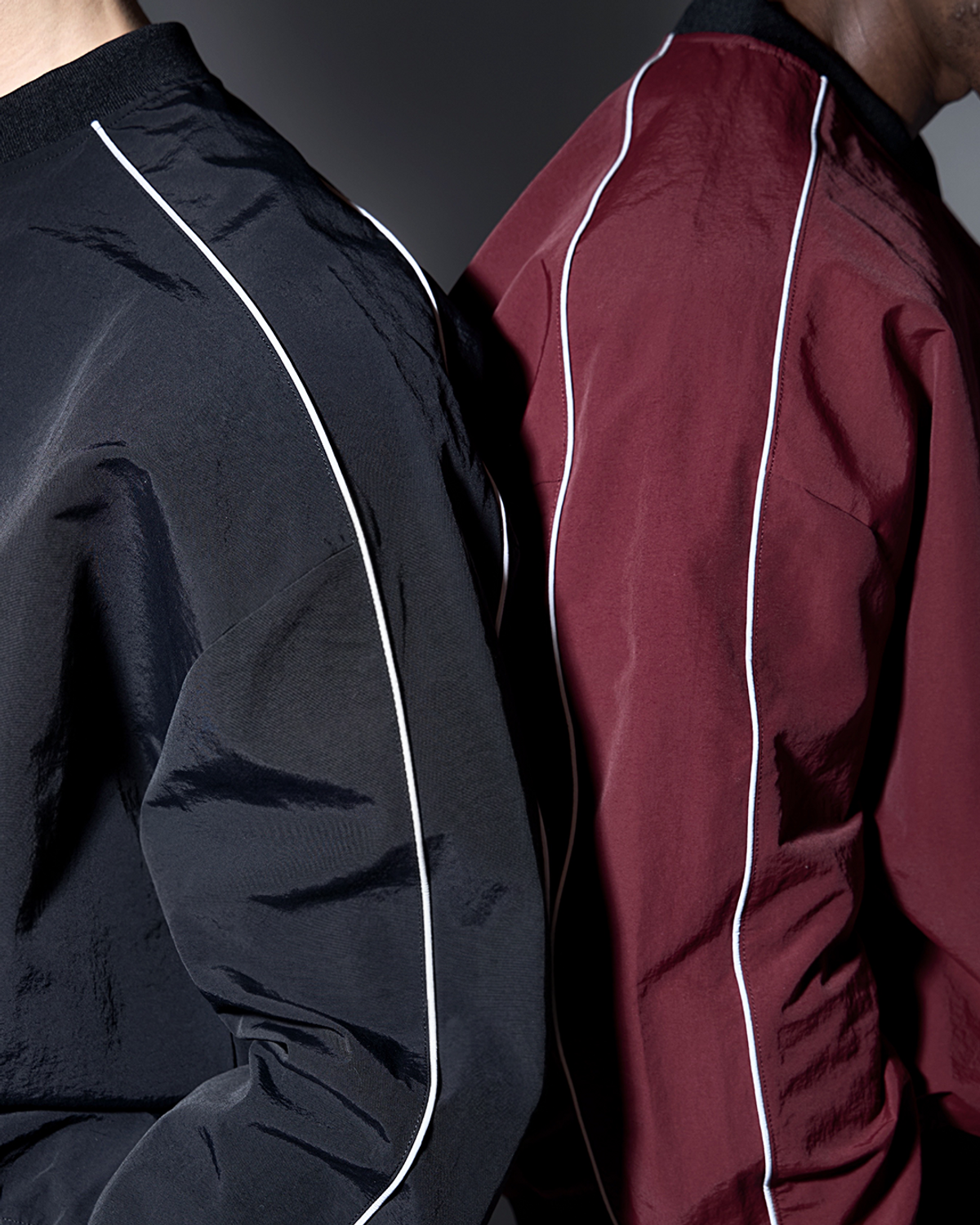 베르만 어패럴(VERMANN APPAREL) 파이핑 우븐 스트럭쳐 맨투맨 [버건디]