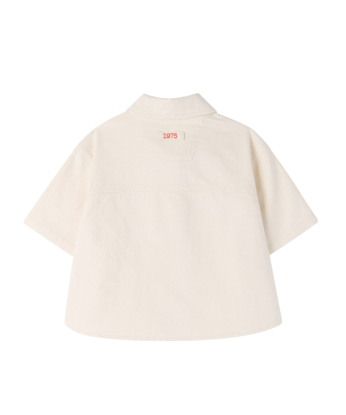 브롬톤 런던(BROMPTON LONDON) W CROP DENIM HALF SLEEVE SHIRT - IVORY (P262WSH483)