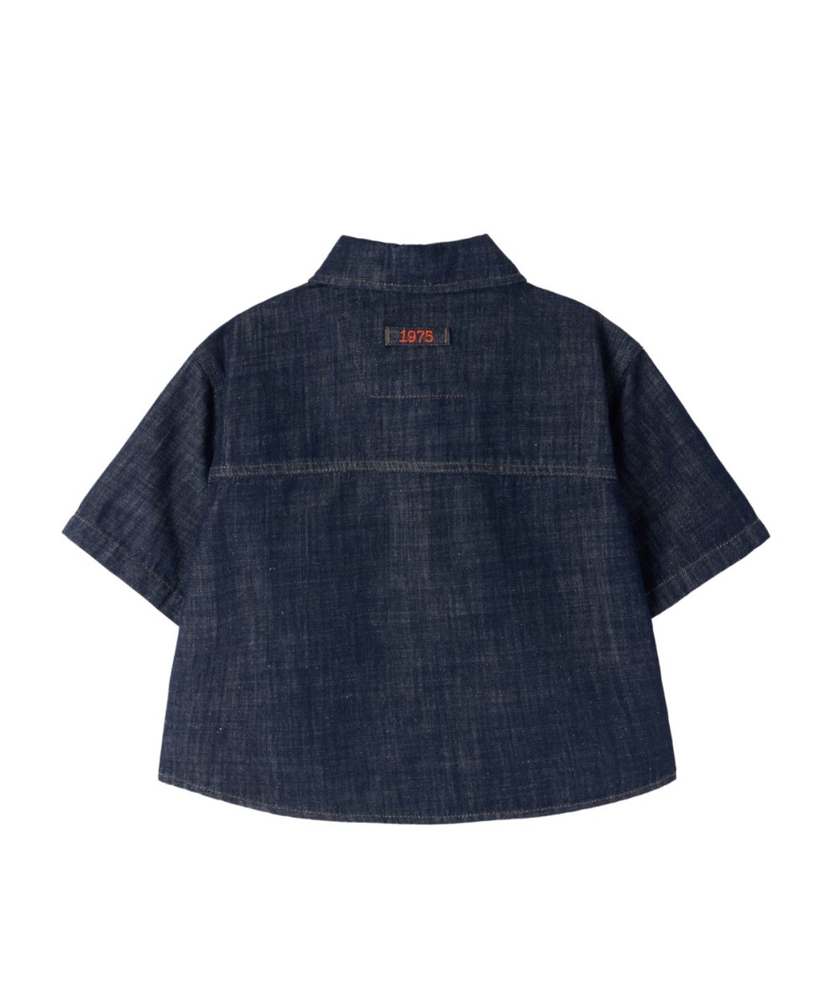 브롬톤 런던(BROMPTON LONDON) W CROP DENIM HALF SLEEVE SHIRT - INDIGO (P262WSH483)