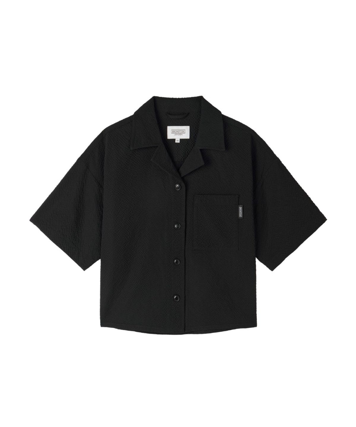 브롬톤 런던(BROMPTON LONDON) W SEERSUCKER HALF SLEEVE SHIRTKET - BLACK (P262WSH180)