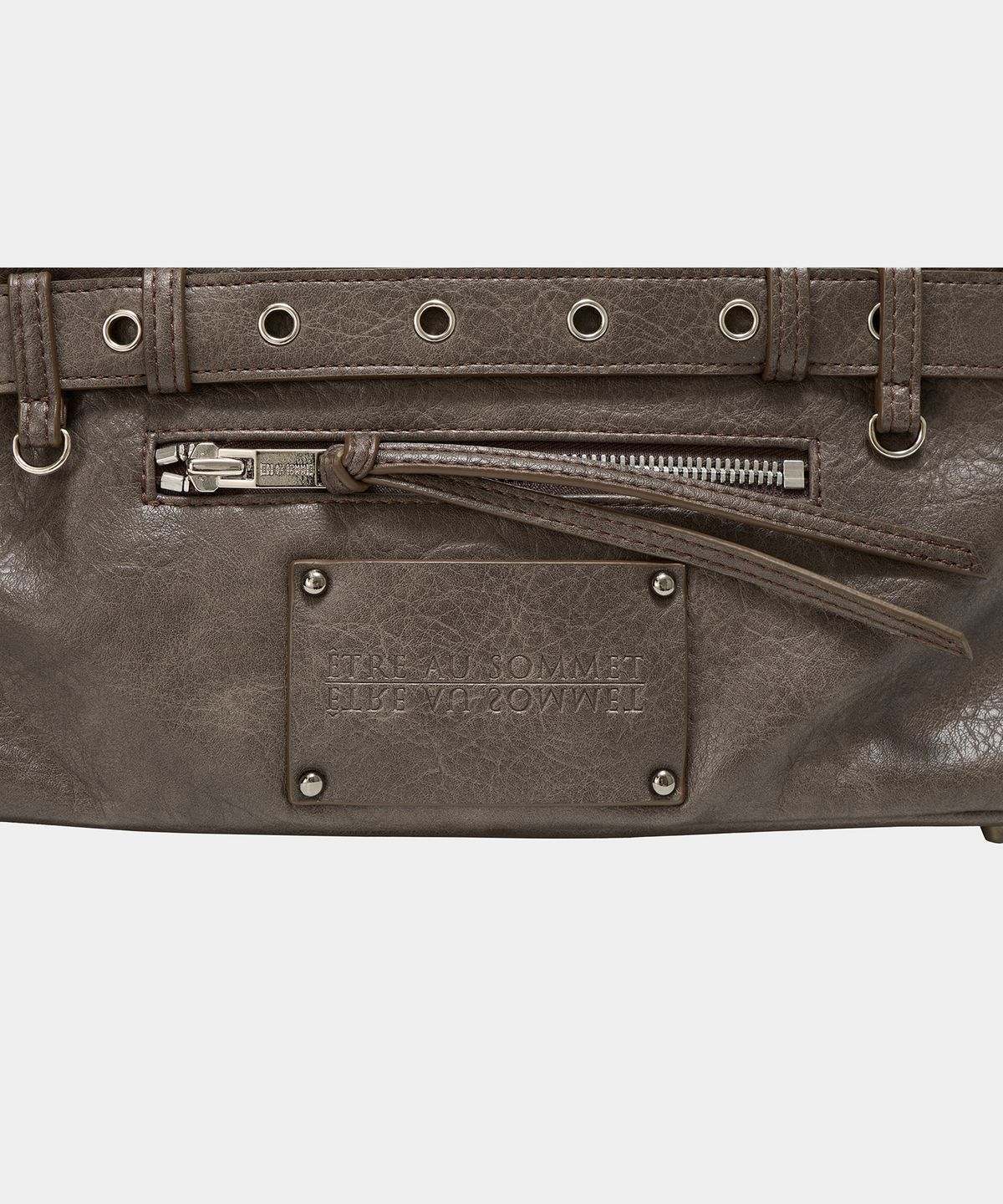 에트오소메(ETRE AU SOMMET) Belt Eyelet Strap Cross Mini Bag (Brown)