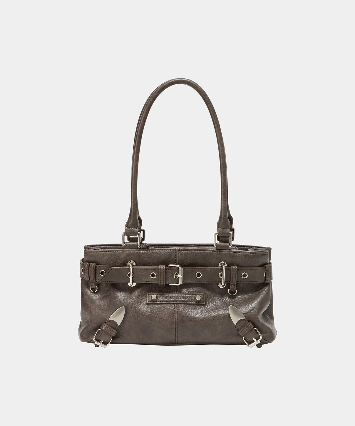 에트오소메(ETRE AU SOMMET) Belt Eyelet Strap Cross Mini Bag (Brown)
