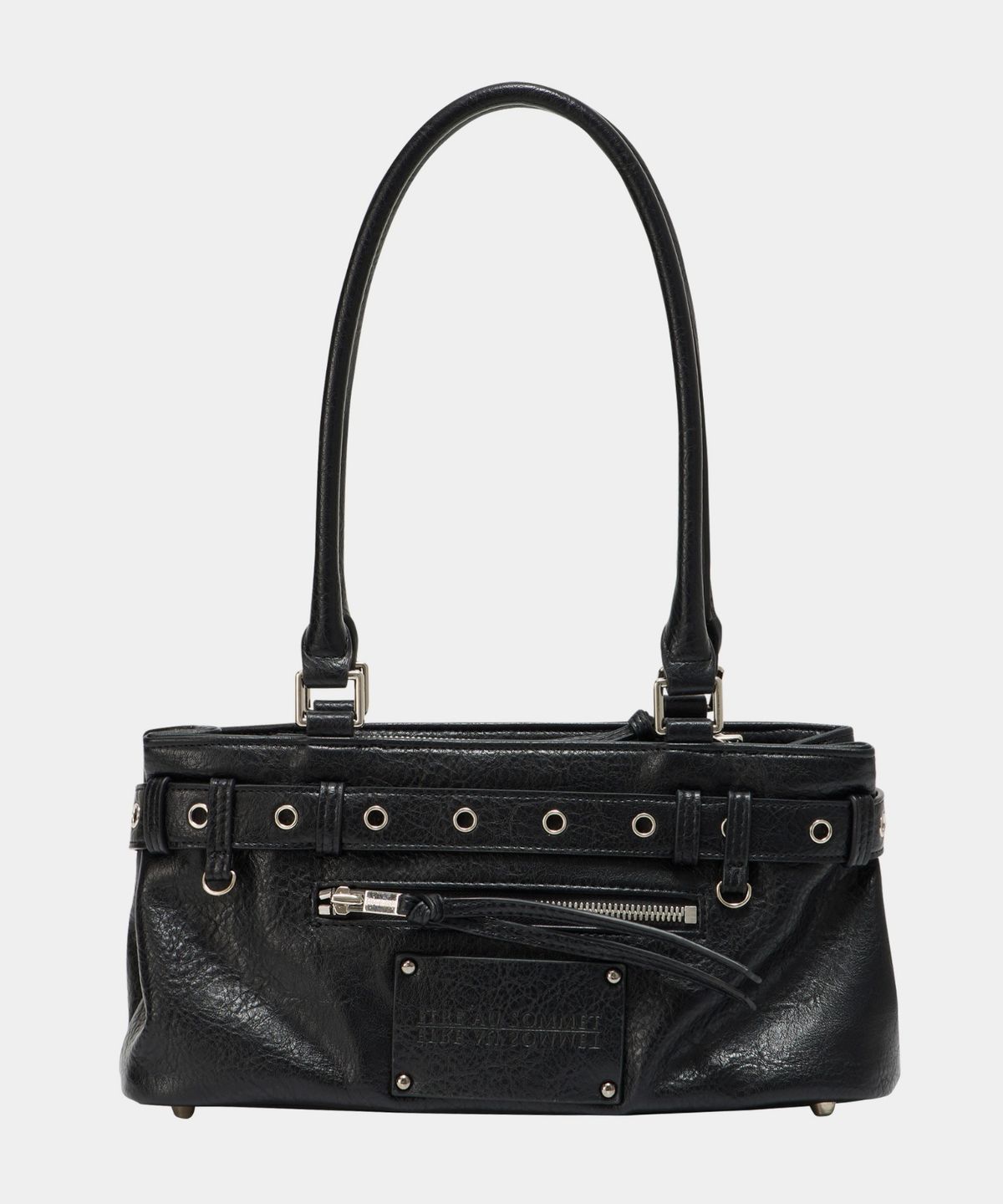 에트오소메(ETRE AU SOMMET) Belt Eyelet Strap Cross Mini Bag (Black)