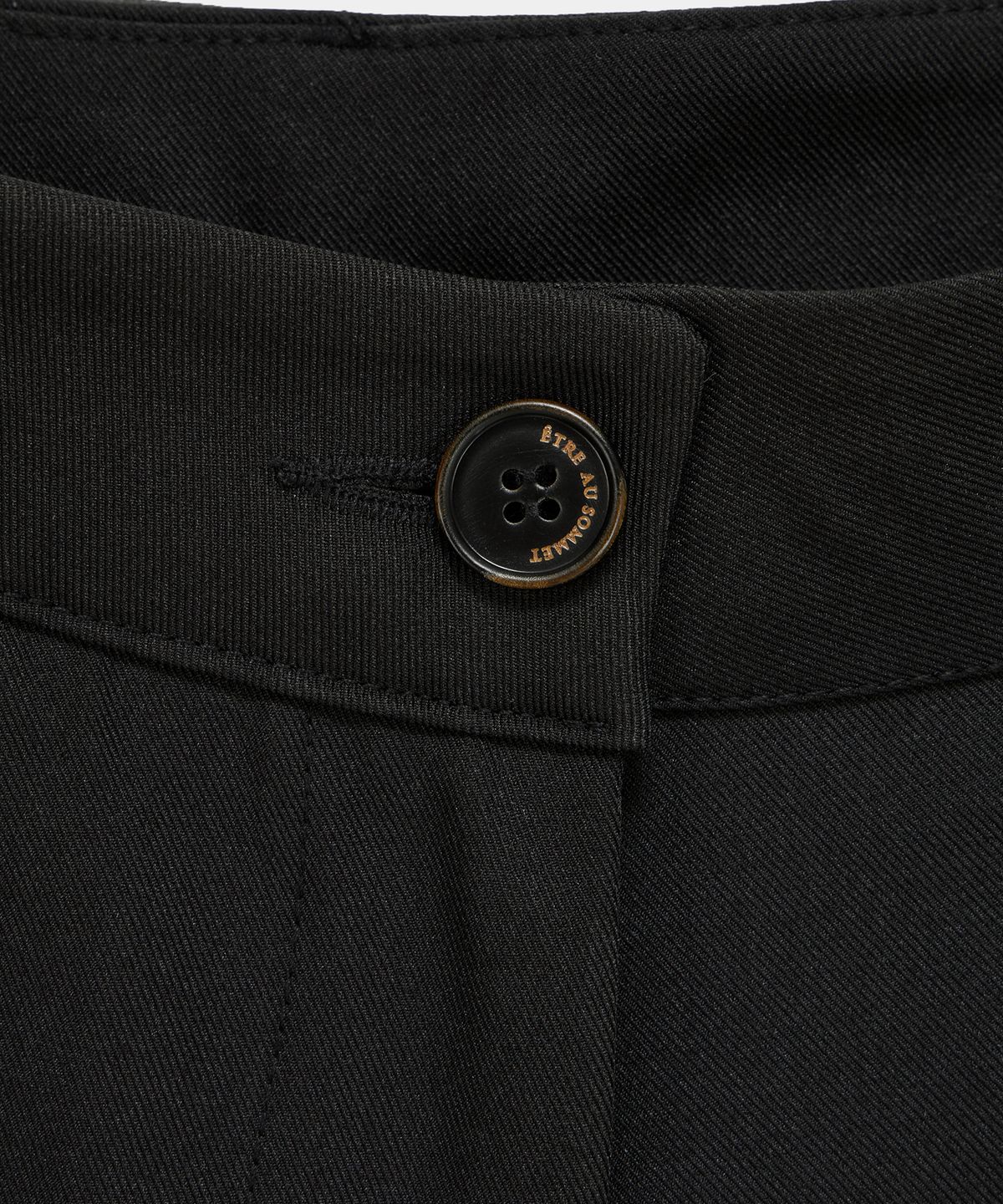 에트오소메(ETRE AU SOMMET) Side Double Lace-Up Bootcut Slacks (Black)