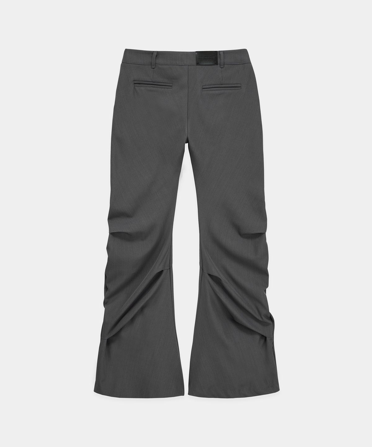 에트오소메(ETRE AU SOMMET) Side Double Lace-Up Bootcut Slacks (Gray)