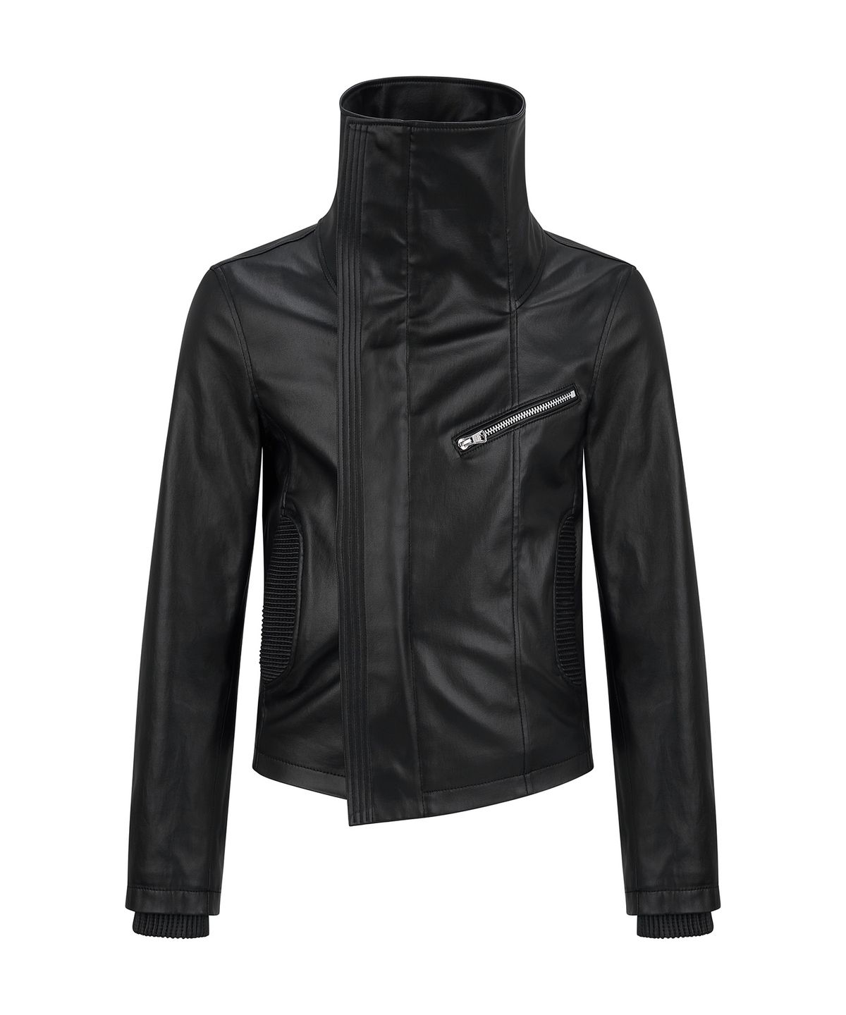 레씨토(LECYTO) Geometrique Leather Jacket_[Black]