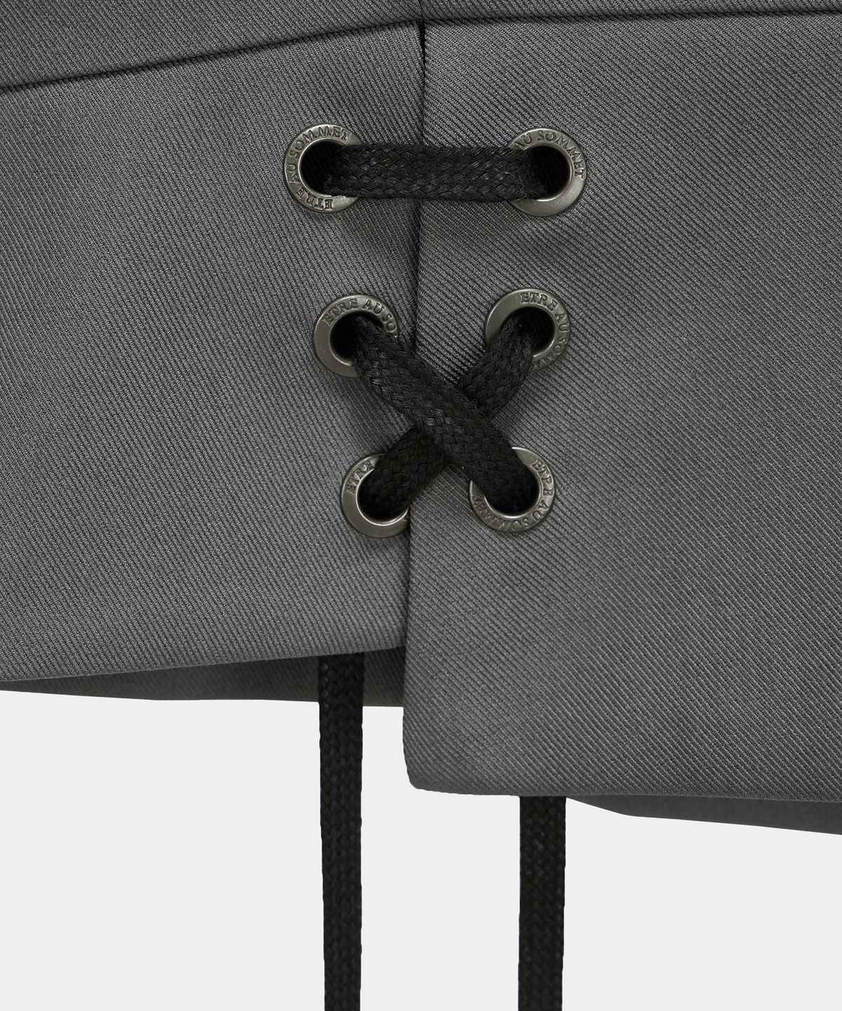 에트오소메(ETRE AU SOMMET) Cropped Short Sleeve Tailored Jacket (Dark Gray)
