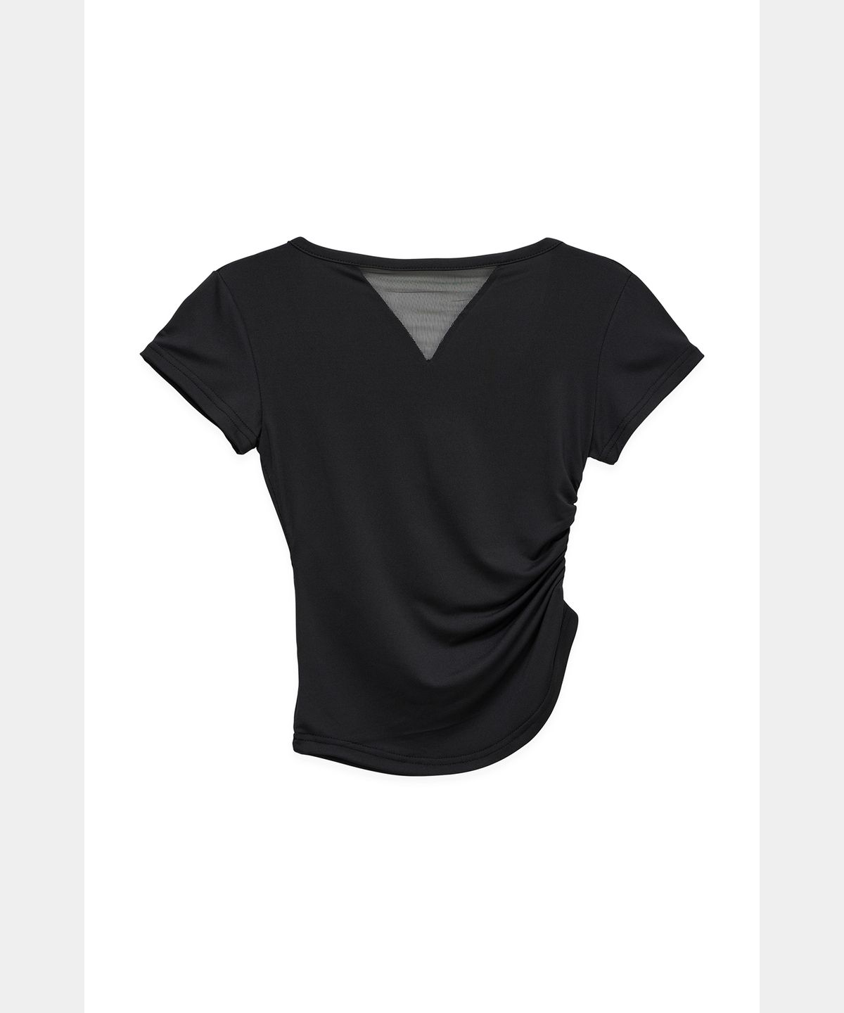 에트오소메(ETRE AU SOMMET) Modern Square Shirring Tee (Black)