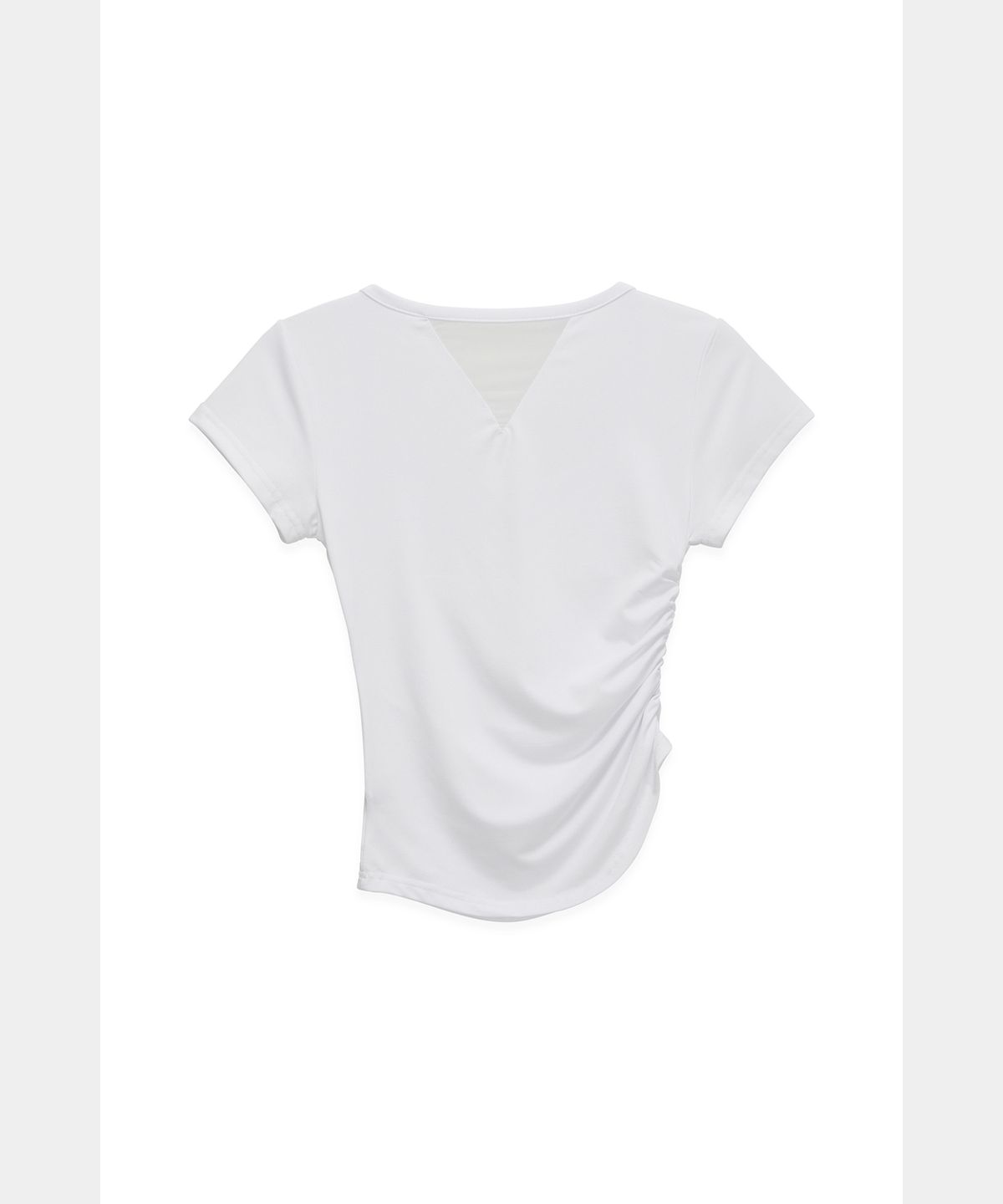 에트오소메(ETRE AU SOMMET) Modern Square Shirring Tee (White)