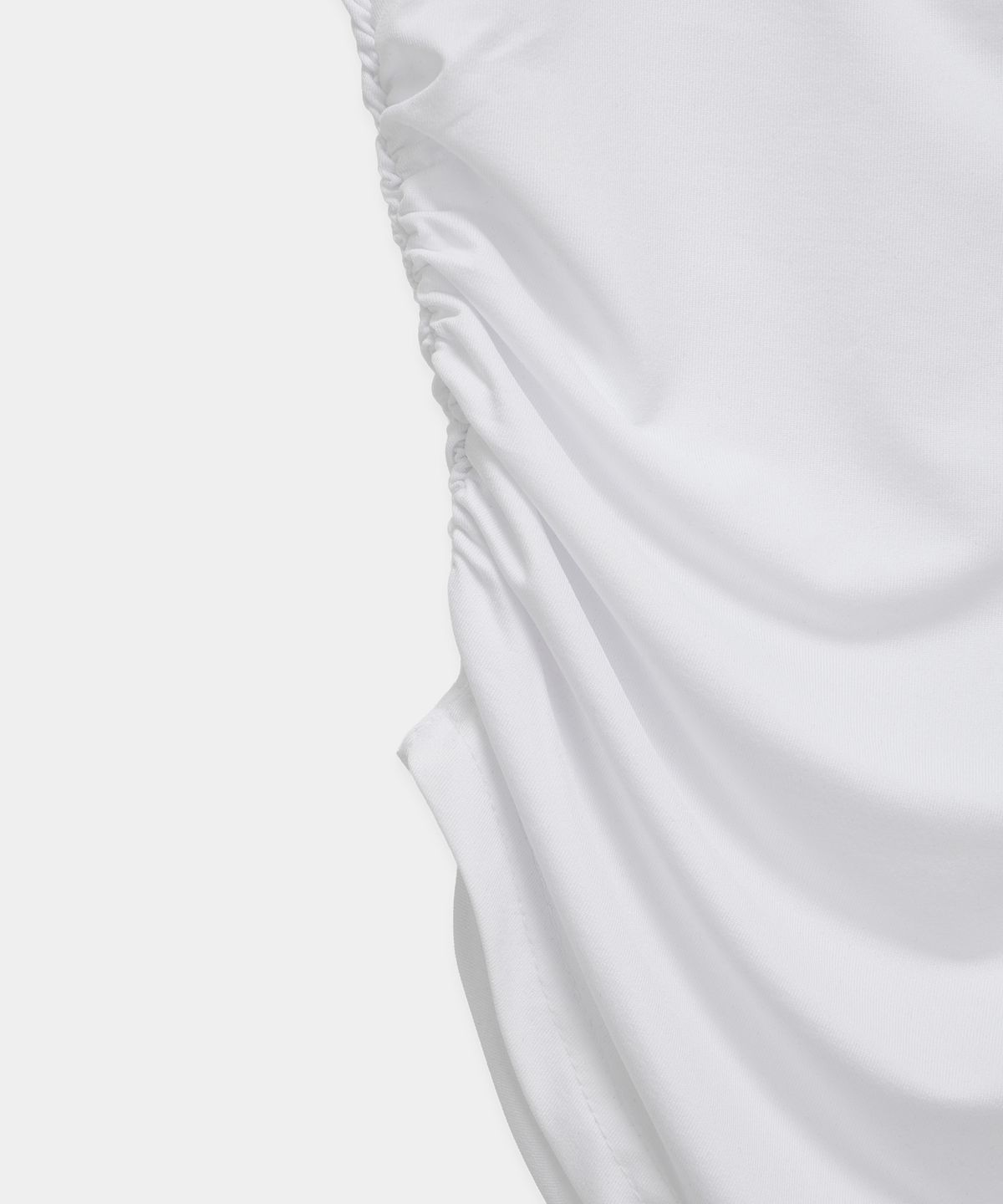 에트오소메(ETRE AU SOMMET) Modern Square Shirring Tee (White)