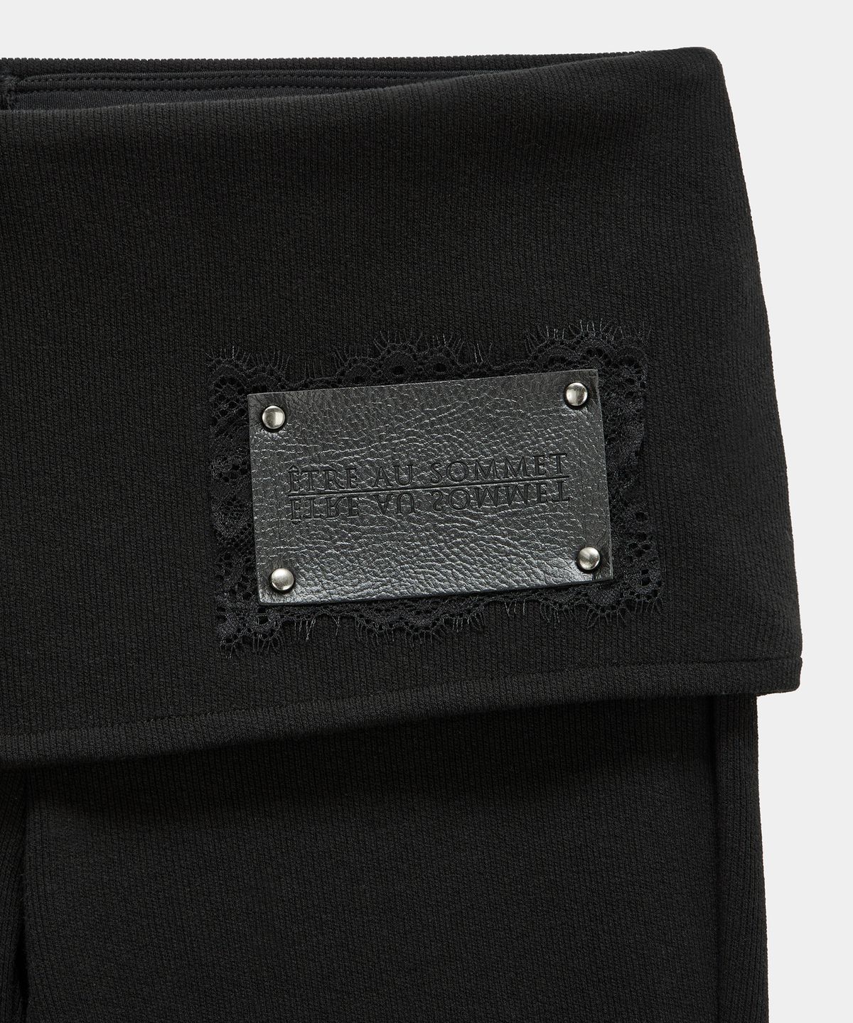에트오소메(ETRE AU SOMMET) Lace-Up Side Slit Bootcut Pants (Black)