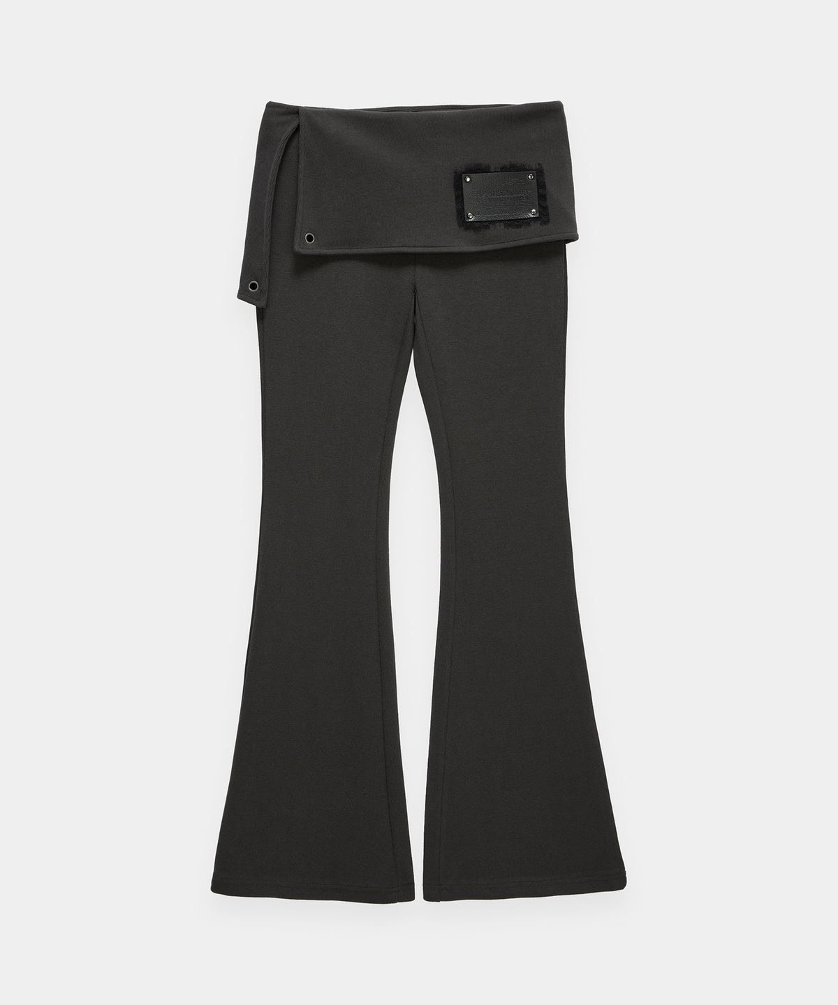 에트오소메(ETRE AU SOMMET) Lace-Up Side Slit Bootcut Pants (Charcoal)
