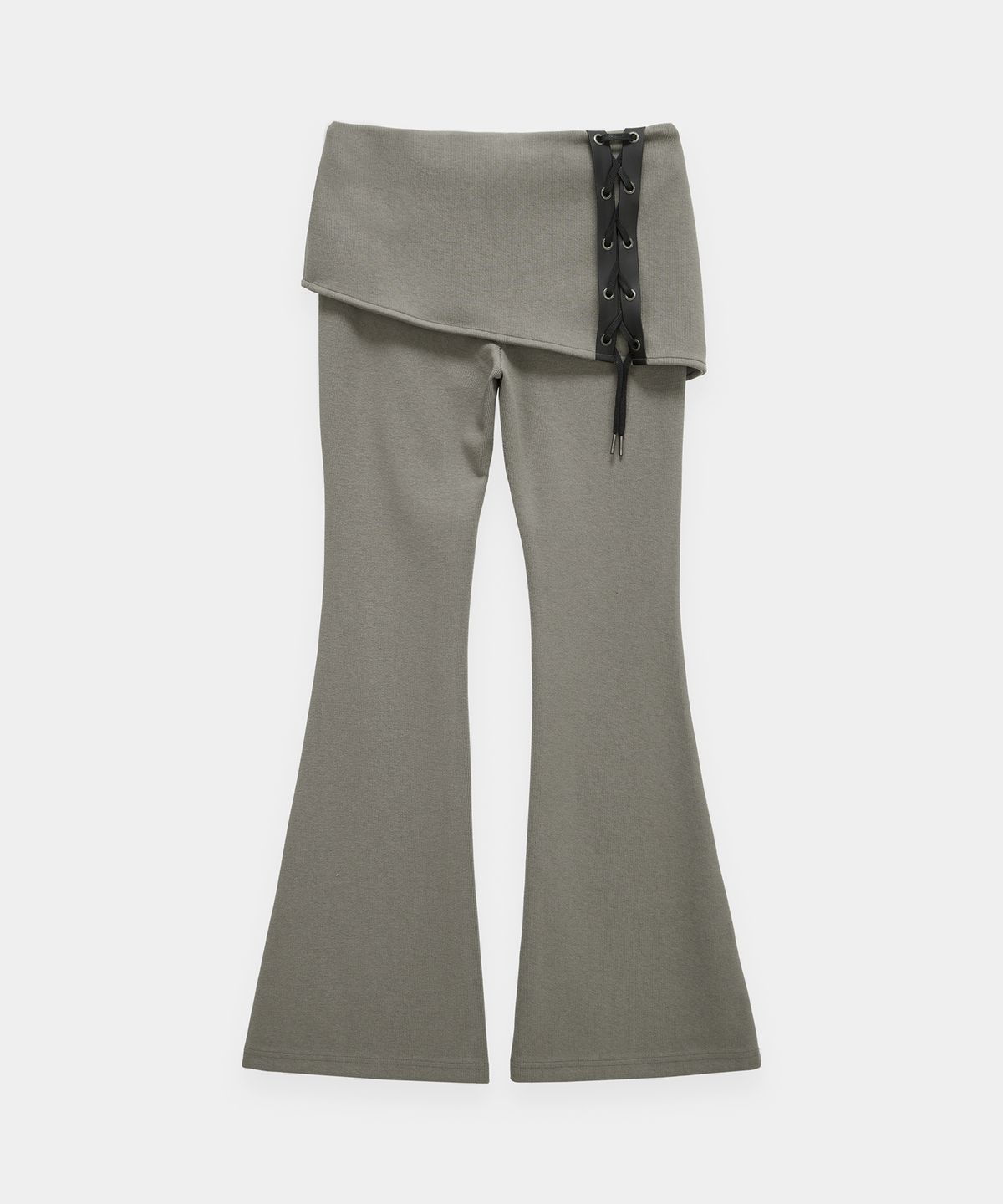 에트오소메(ETRE AU SOMMET) Lace-Up Side Slit Bootcut Pants (Mocha)