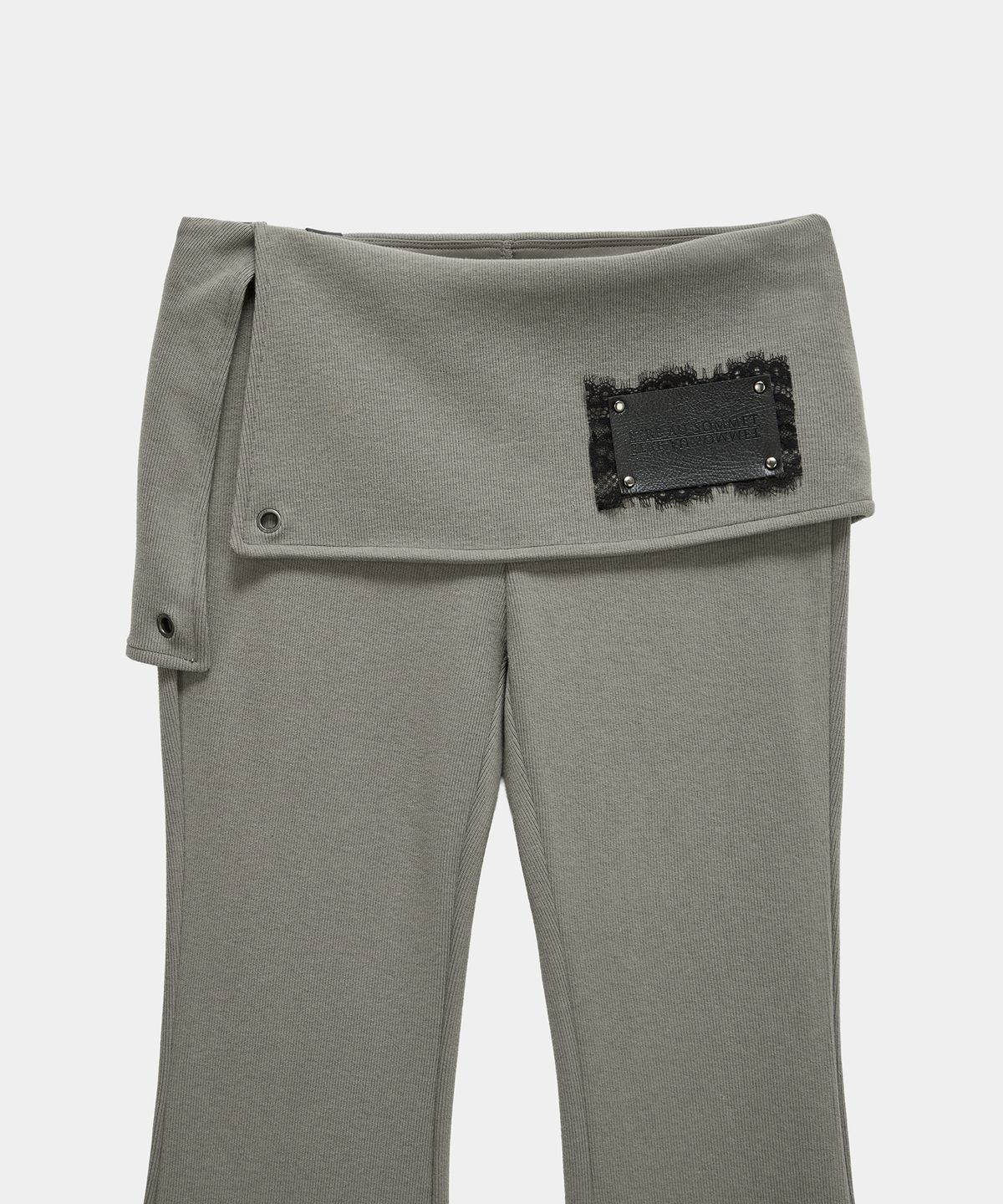 에트오소메(ETRE AU SOMMET) Lace-Up Side Slit Bootcut Pants (Mocha)