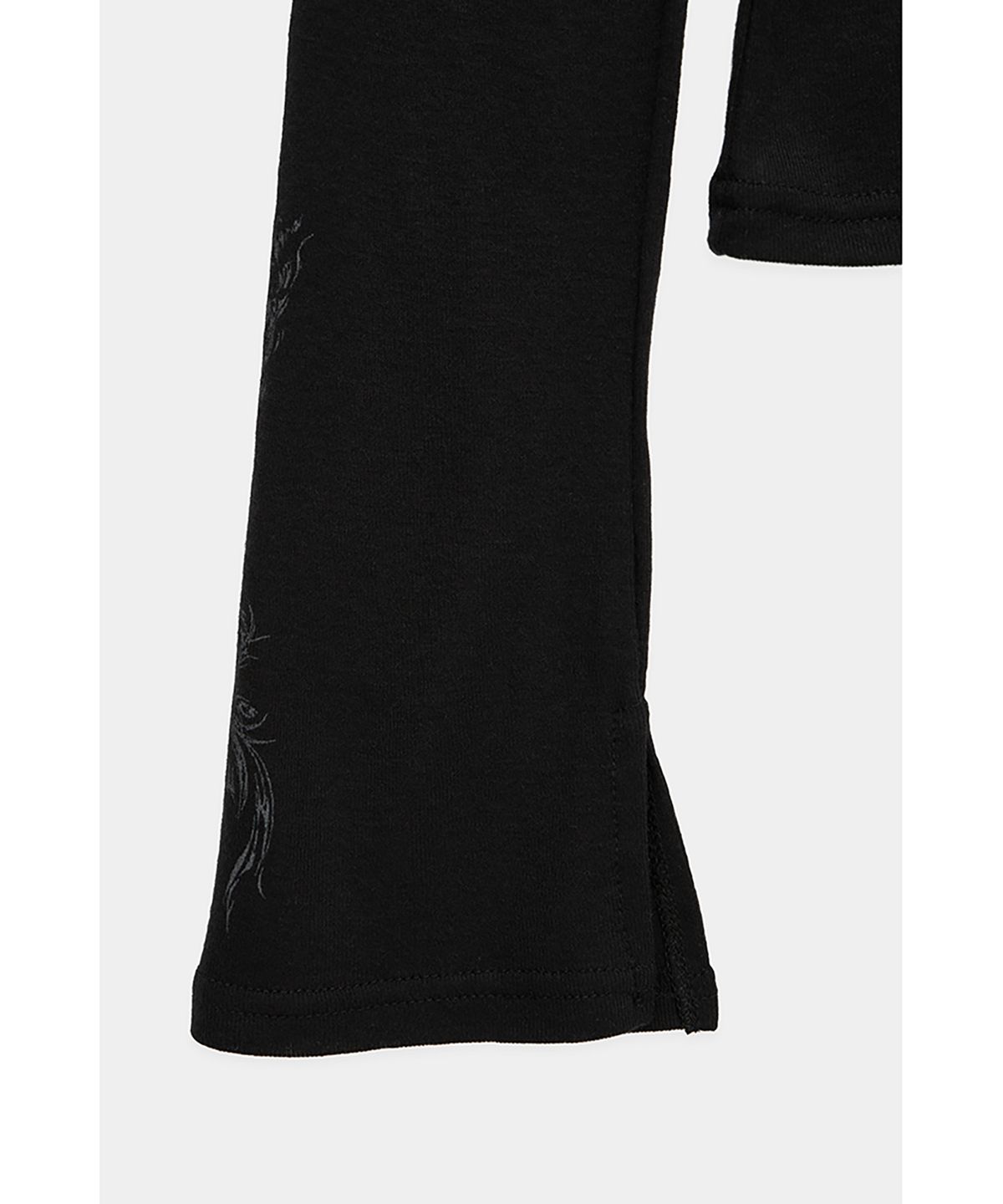 에트오소메(ETRE AU SOMMET) Rib Collar tattoo Long Sleeve Top (Black)