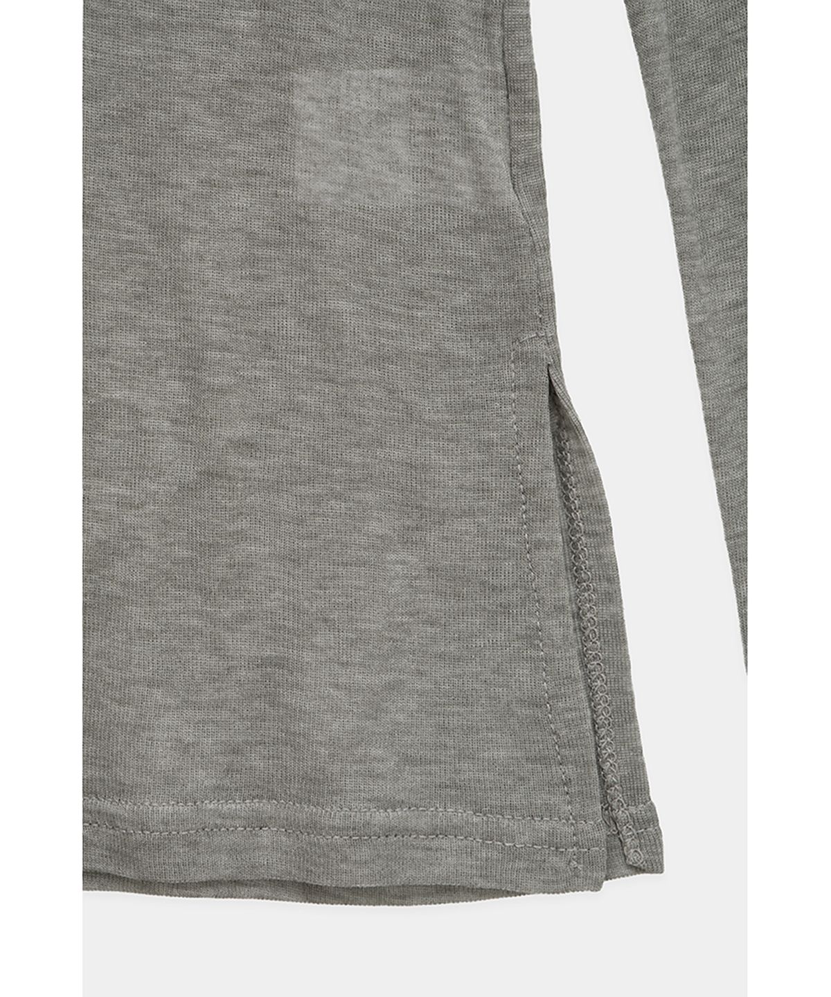 에트오소메(ETRE AU SOMMET) Rib Collar tattoo Long Sleeve Top (Light Gray)