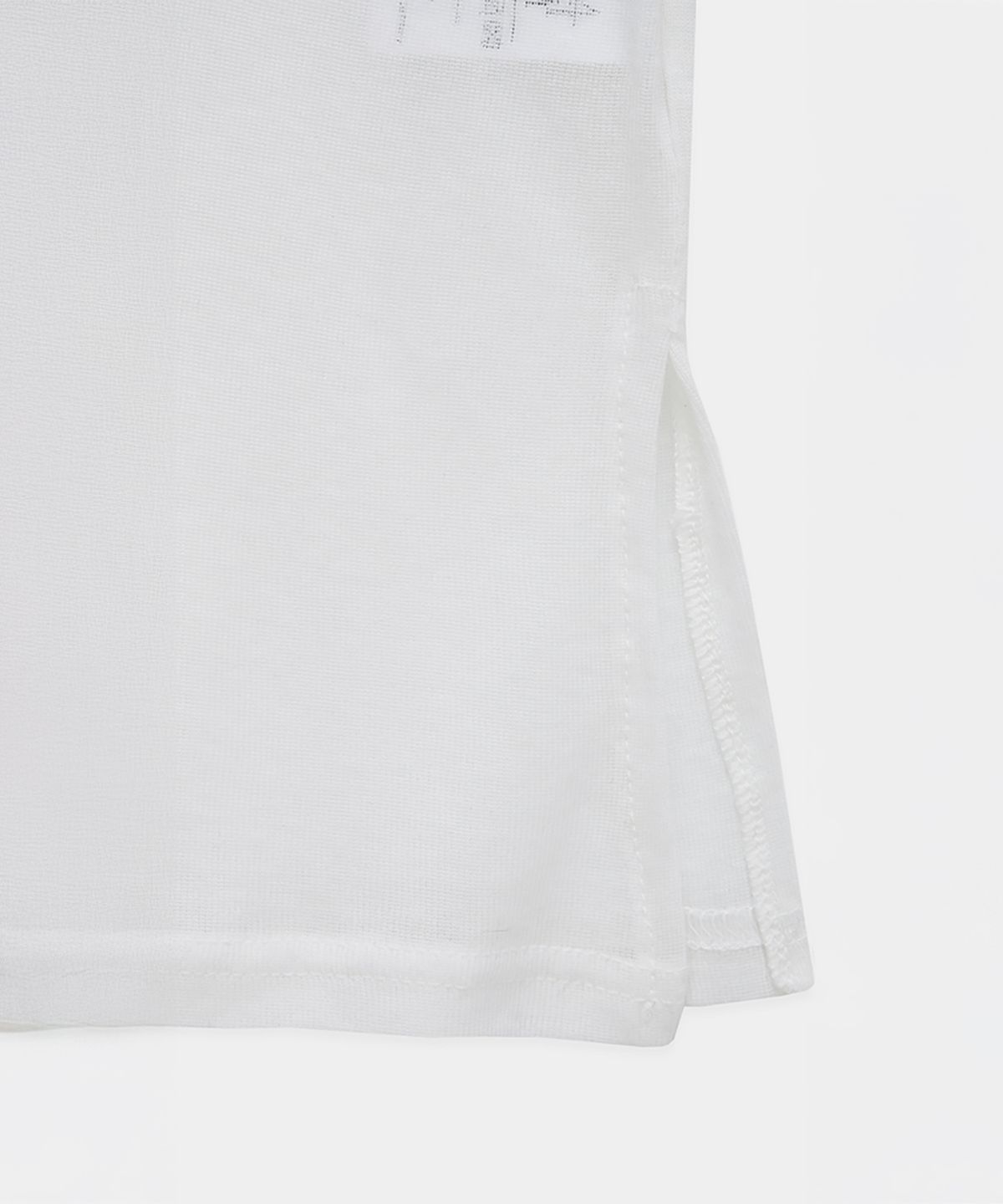 에트오소메(ETRE AU SOMMET) Rib Collar tattoo Long Sleeve Top (White)