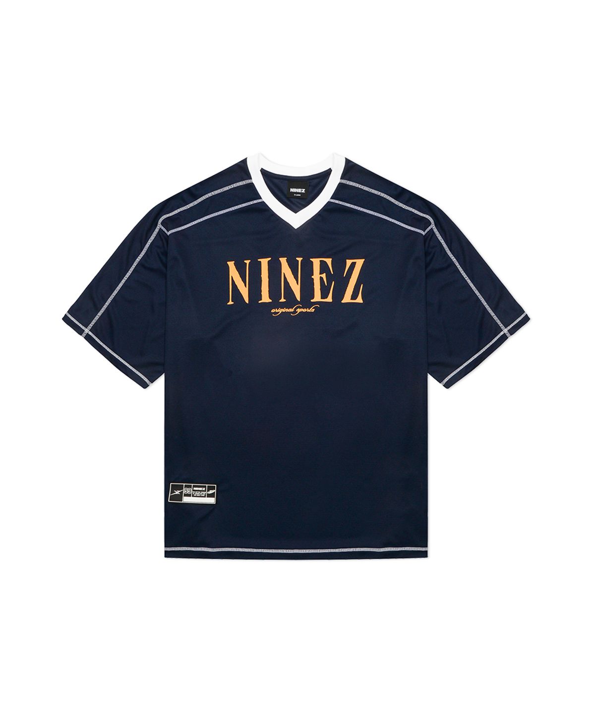 나인제트(NINEZ) 와플메쉬 럭비 오버핏 티셔츠 (2color)