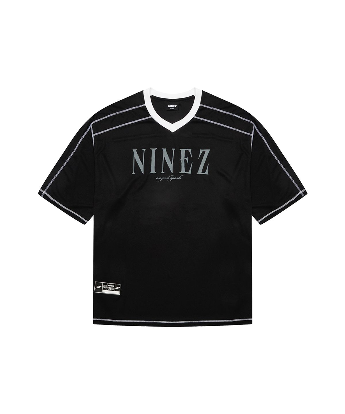 나인제트(NINEZ) 와플메쉬 럭비 오버핏 티셔츠 (2color)