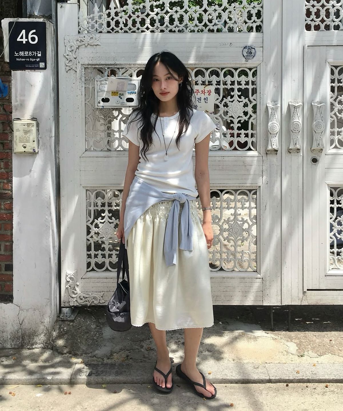 쥬시쥬디(JUCYJUDY) 헨리넥와플티셔츠 J1TS321D