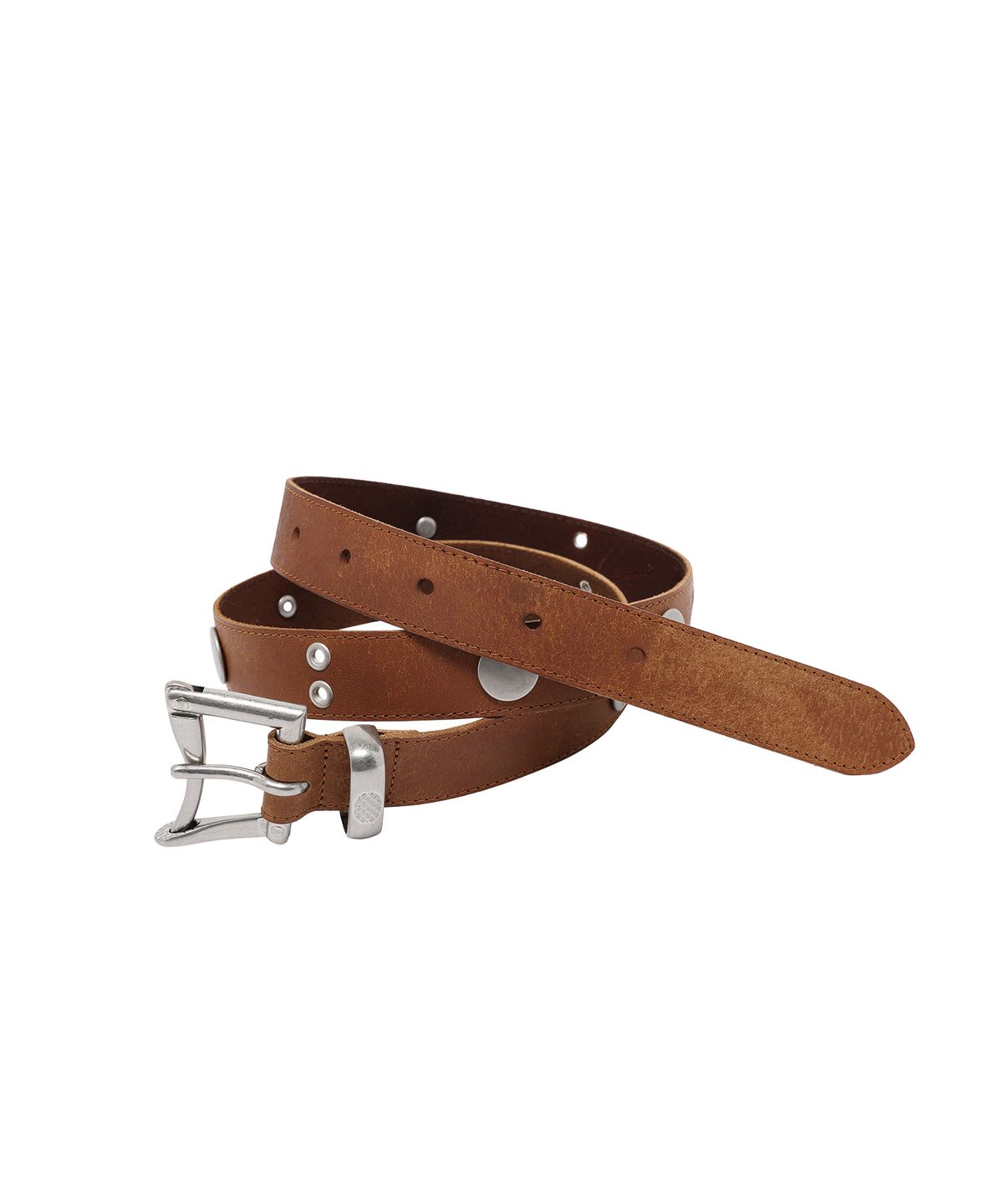 더바이닐하우스(THEVINYLHOUSE) VINTAGE EYELET LEATHER BELT BROWN