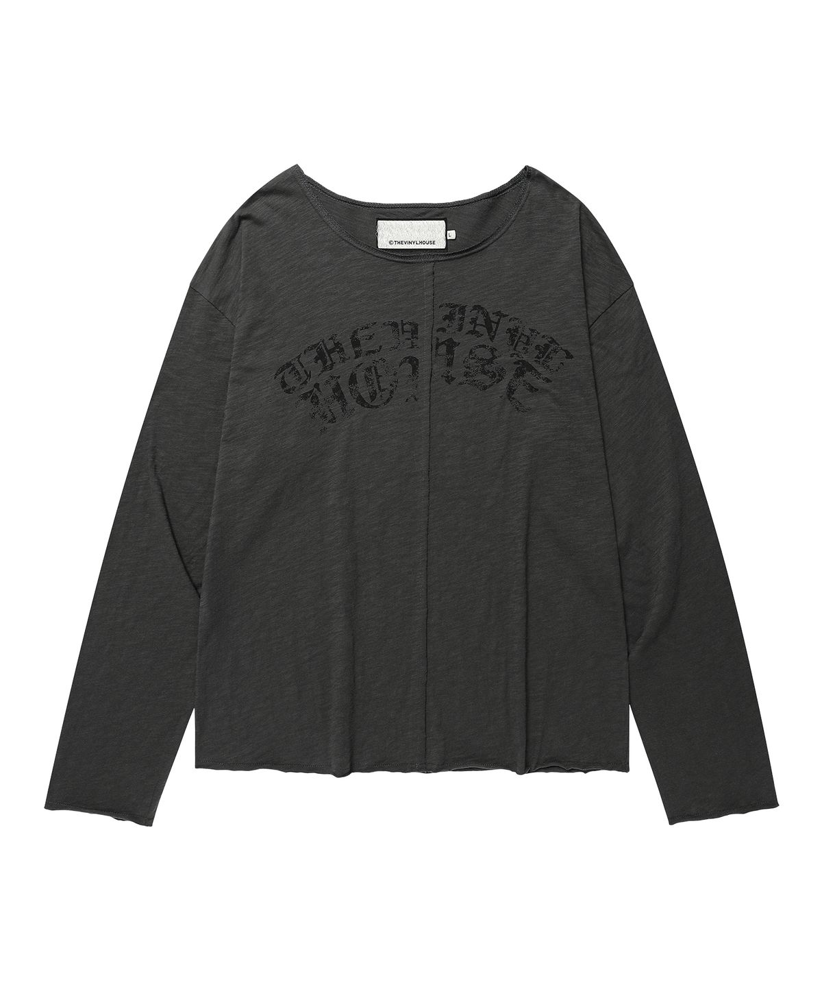 더바이닐하우스(THEVINYLHOUSE) VINYL ARC LOGO SLUB LS TEE CHARCOAL